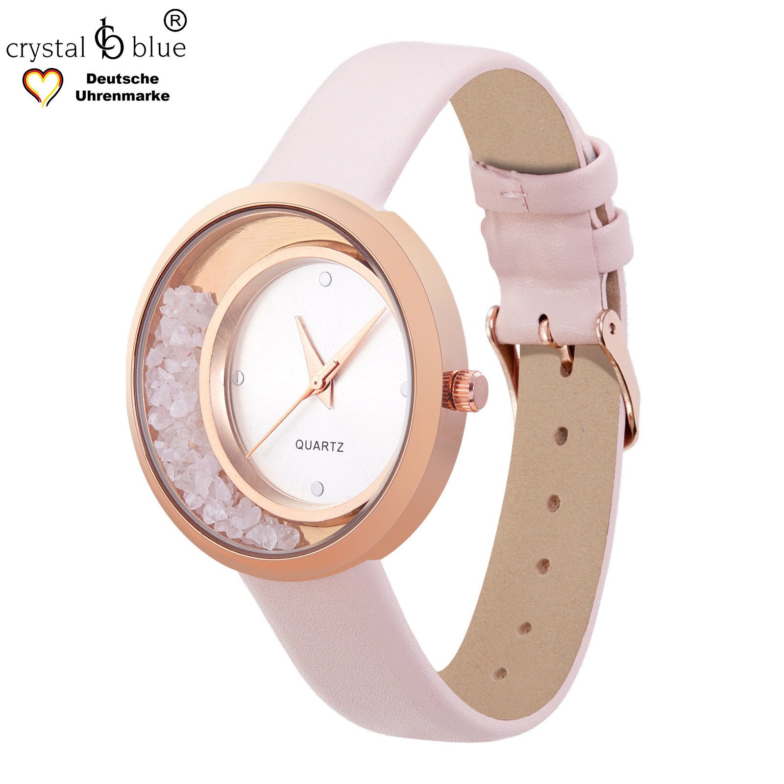 crystal blue Quarzuhr Damenuhr analog Armbanduhr günstig online kaufen