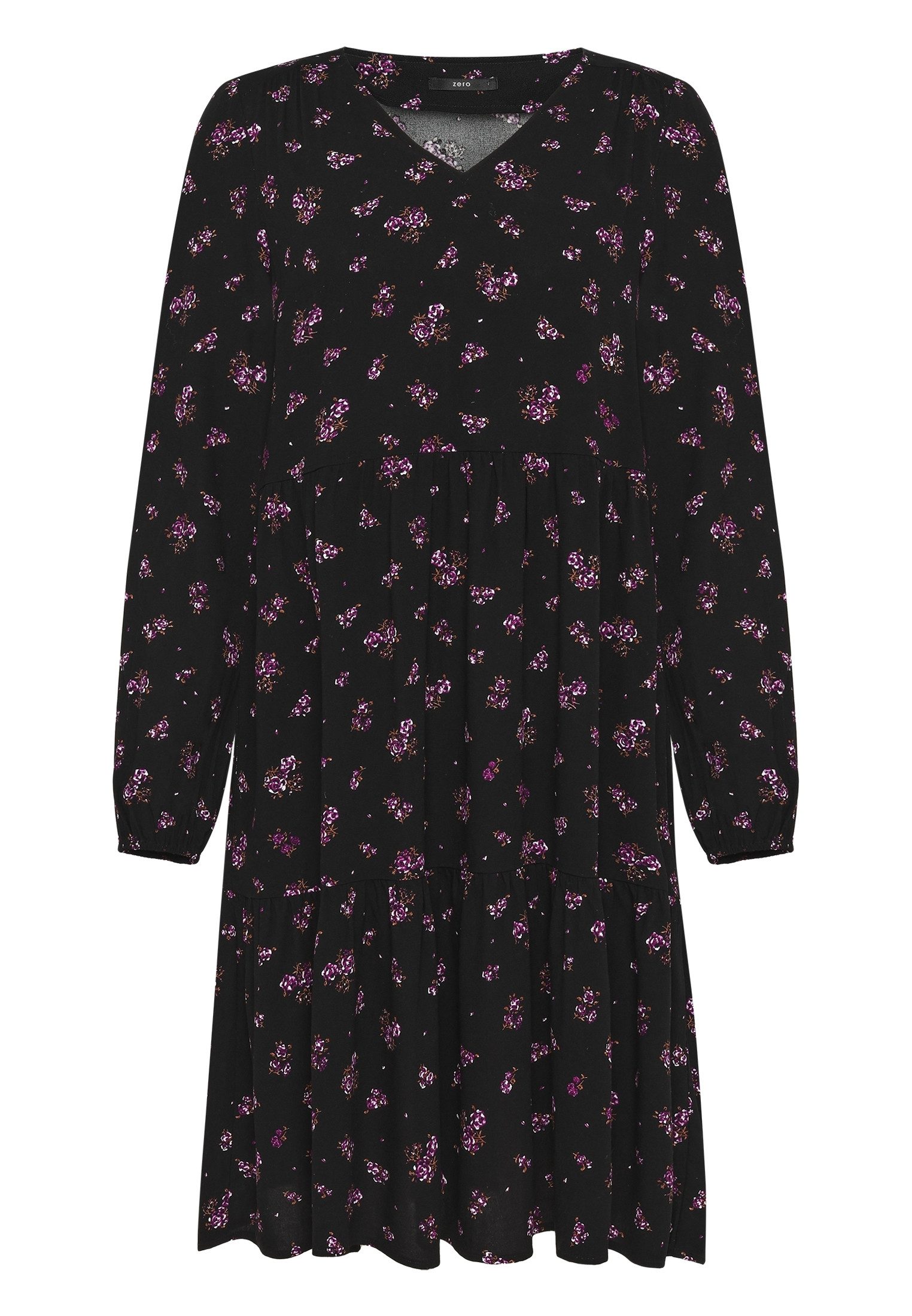 Zero Blusenkleid Damen mit Blumen drapiert / gerafft