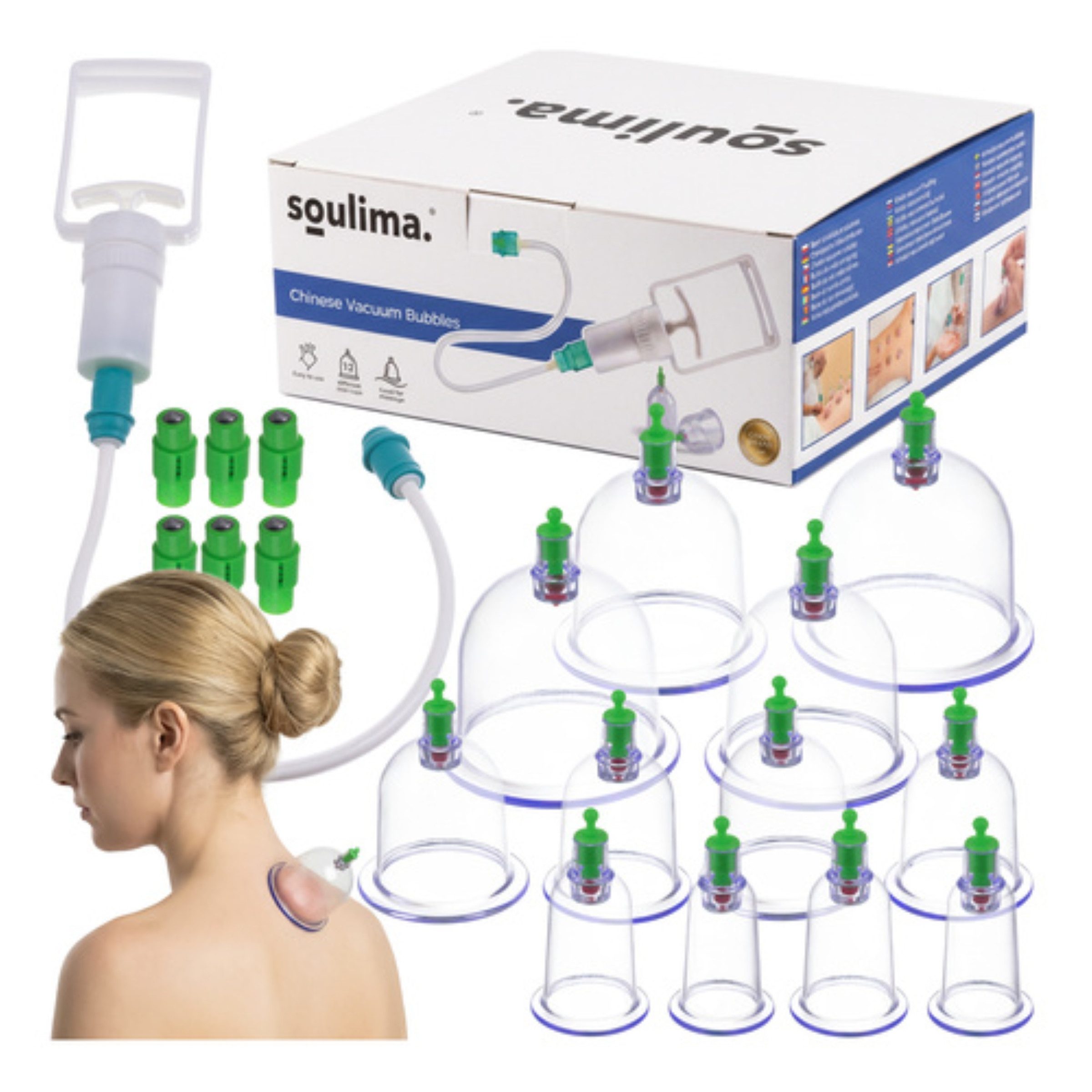 soulima Massagegerät Schröpfgläser Set 12 Teile mit Pumpe Vakuum Massage Zubehör, Set Schröpfgläser Vakuum Massage 12 Teile mit Pumpe Zubehör, Schröpfgläser Set 12 Teile mit Pumpe Vakuum Massage Zubehör, Schröpfgläser Set 12 teilig mit Pumpe Vakuum Massage