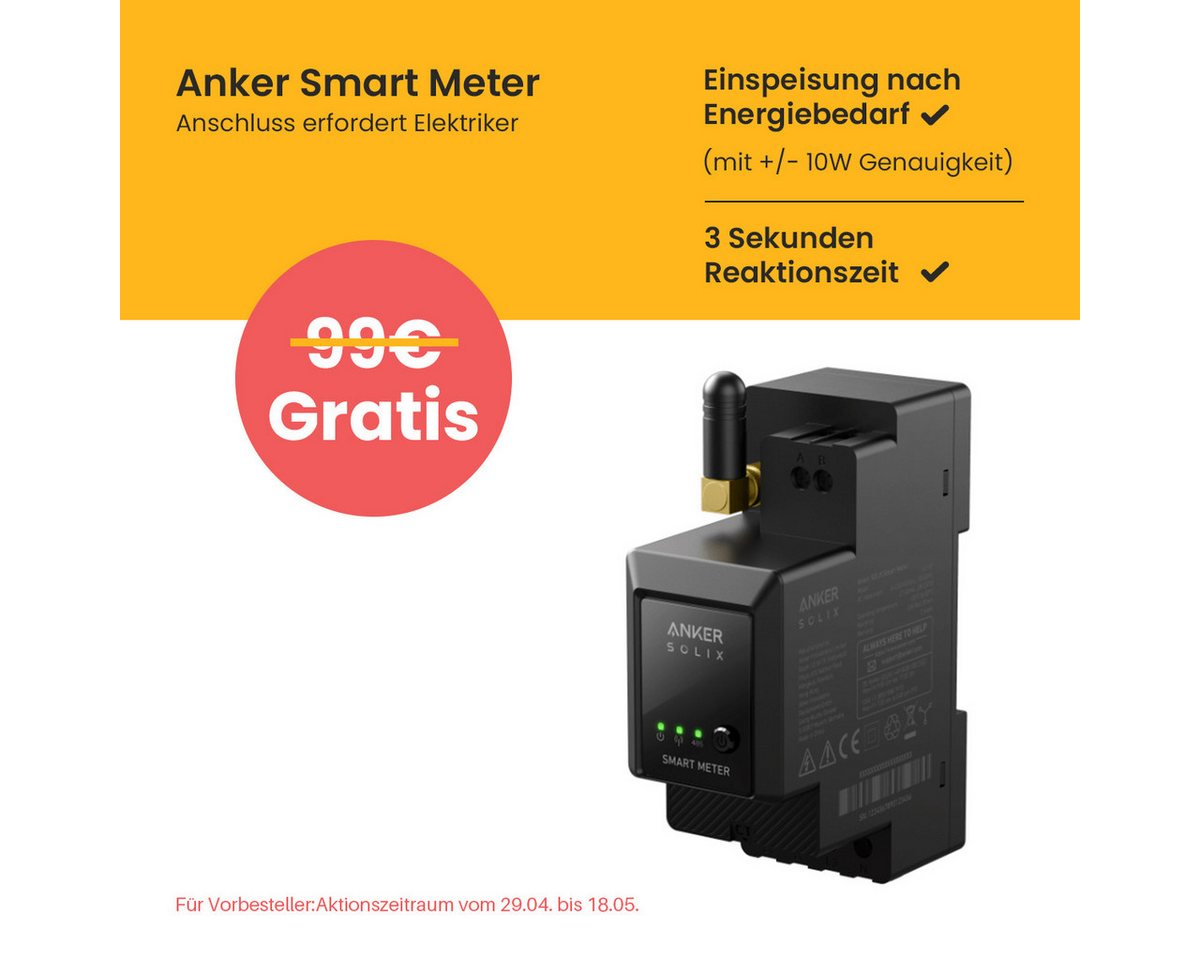 Thumbnail - Anker Balkonkraftwerk Anker SOLIX Solarbank 3 E2700 Pro mit Smartem Zähler, 1800 W