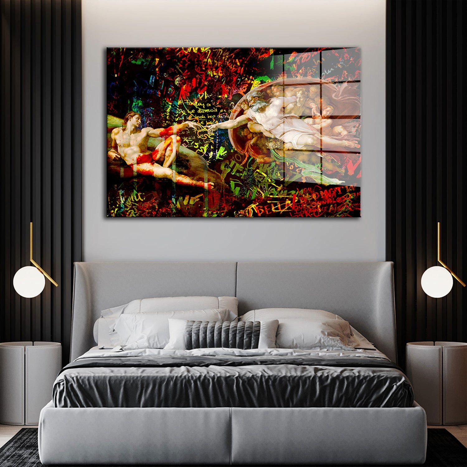 Artedinoi Acrylglasbild Touch Of God Kunstwerk Pop Art Acrylglas Wandbild Bild Wanddeko Wohnzi