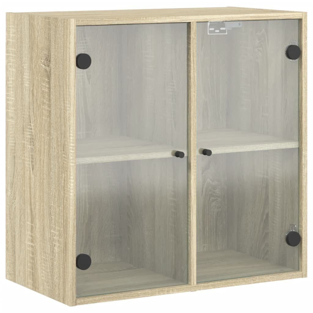 vidaXL Glashängeschrank Wandschrank mit Glastüren Sonoma-Eiche 68x37x68,5 cm (1-St)