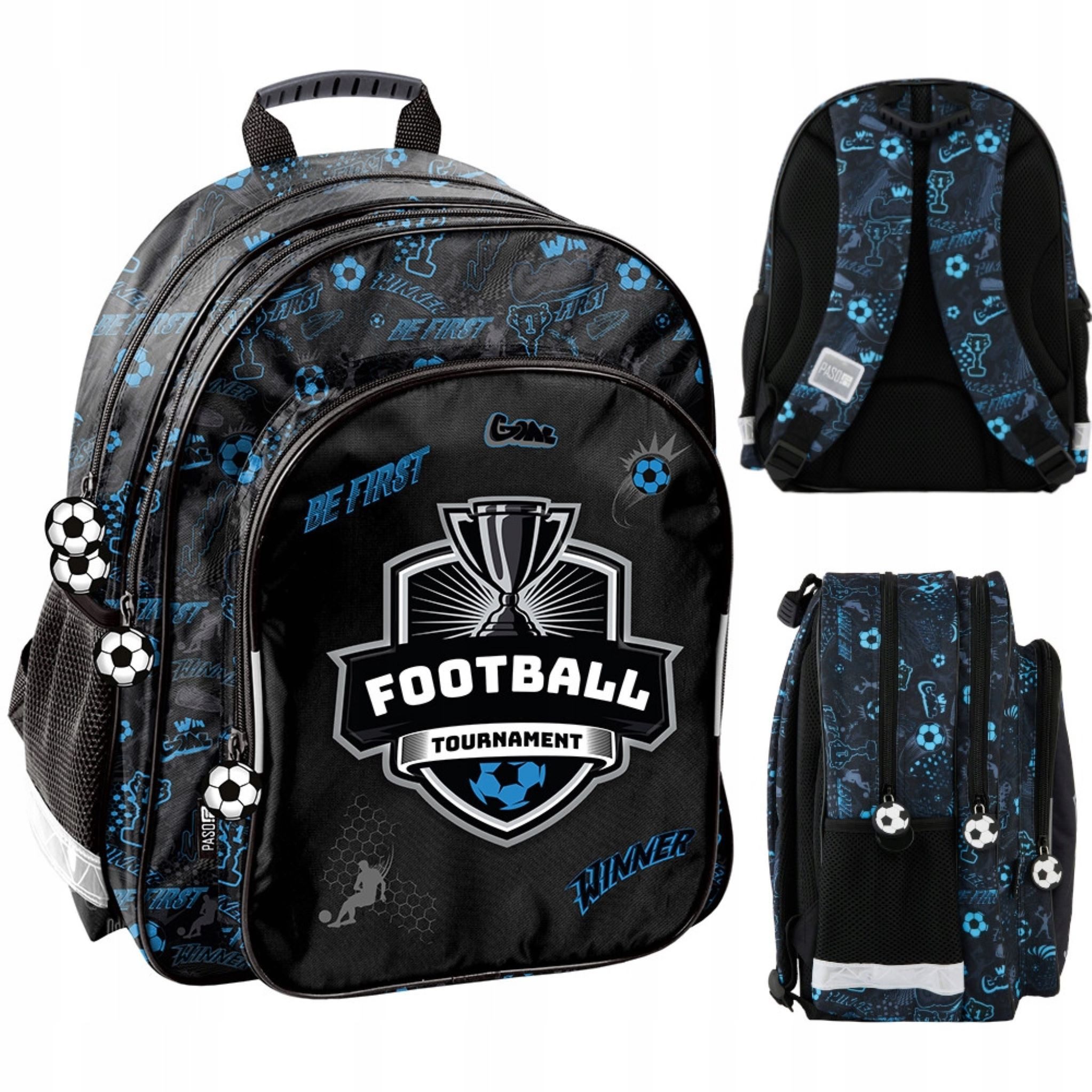 Festivalartikel Schulrucksack Schulrucksack Fußball Design 1-3 Klasse Jungen, Wasserfest, Leicht