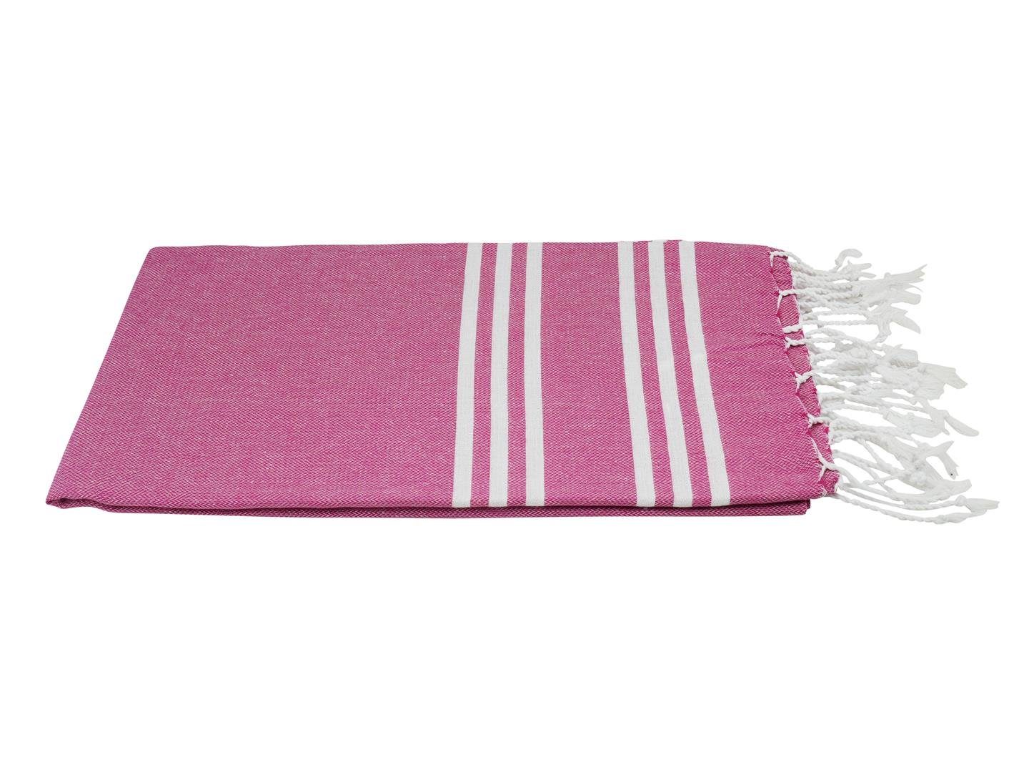 Hamam Hamamtuch zarten "Ocean" Badetuch, (1-St), Strandtuch mit my Baumwolle pink Hamamtücher Fransen weiß
