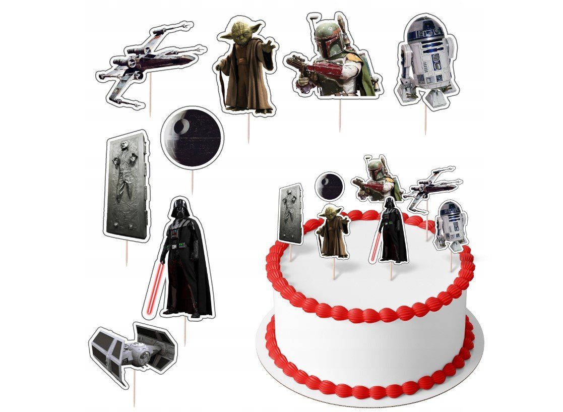 Tortenstecker STAR WARS Topper Set 8 Stk Geburstag Torten Deko Kuchen Junge