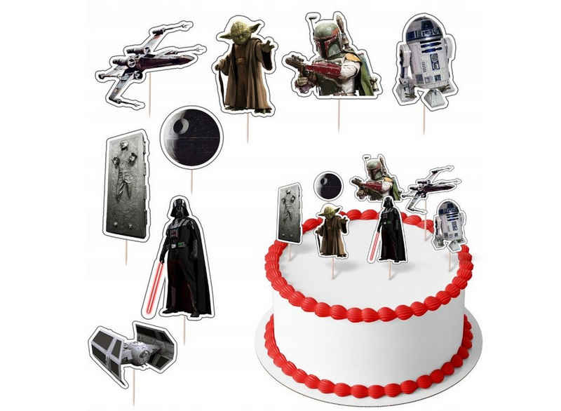 Festivalartikel Tortenstecker STAR WARS Topper Set 8 Stk Geburstag Torten Deko Kuchen Junge