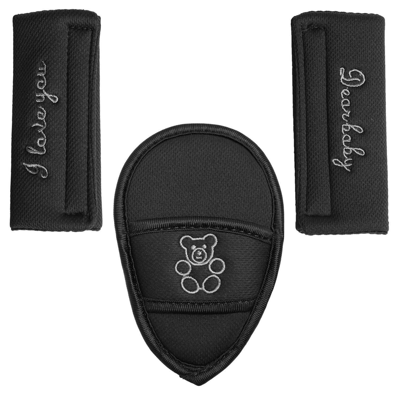LuxusKollektion Gurtpolster Gurtpolster Set Babyschale Buggy Kinderwagen Autositz S (3er Pack)