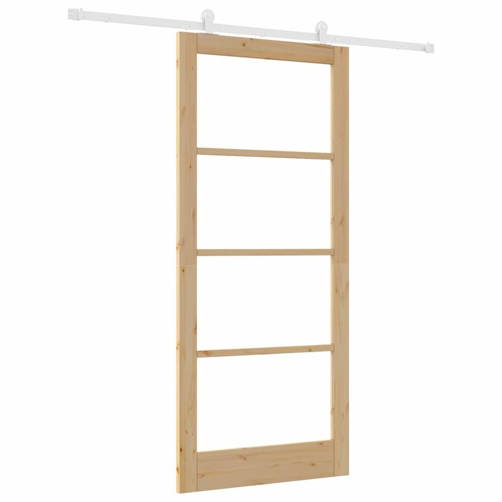 vidaXL Haustür Schiebetür ORKDAL Natur 93 x 211 cm Massivholz Kiefer und Glas (1-St)