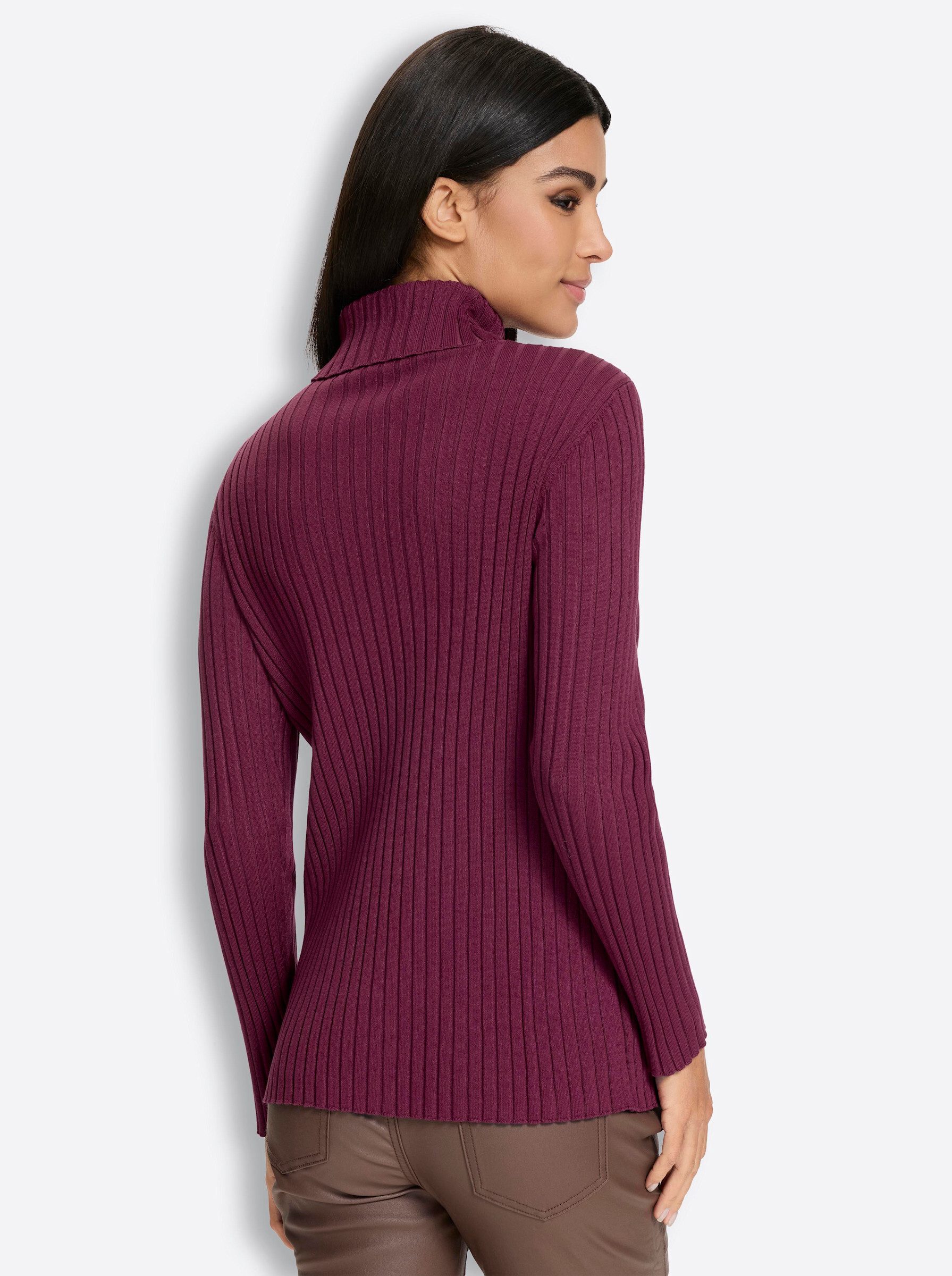 heine Strickpullover Rollkragen-Pullover Langarm Rippoptik