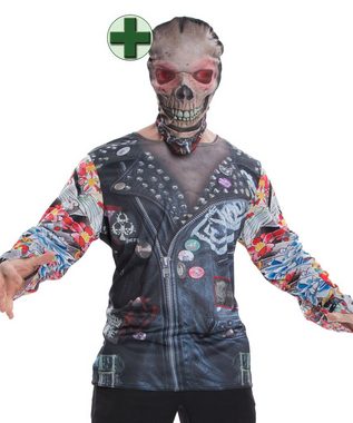 Karneval-Klamotten Kostüm Ghost Rider Herren fotorealistisches 3 D Shirt, Männer Kostüm Halloween Karneval
