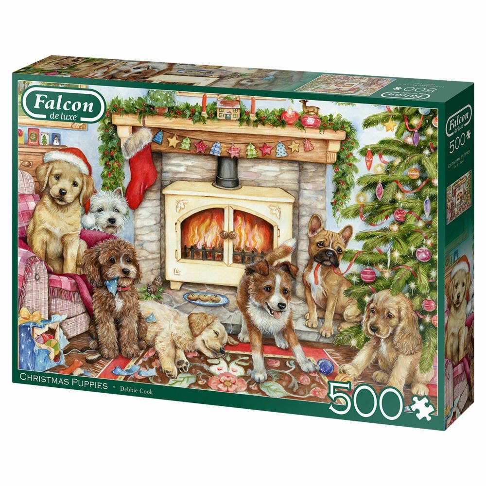 Jumbo Spiele Puzzle Falcon 500 Puzzleteile Christmas 500 Teile, Puppies