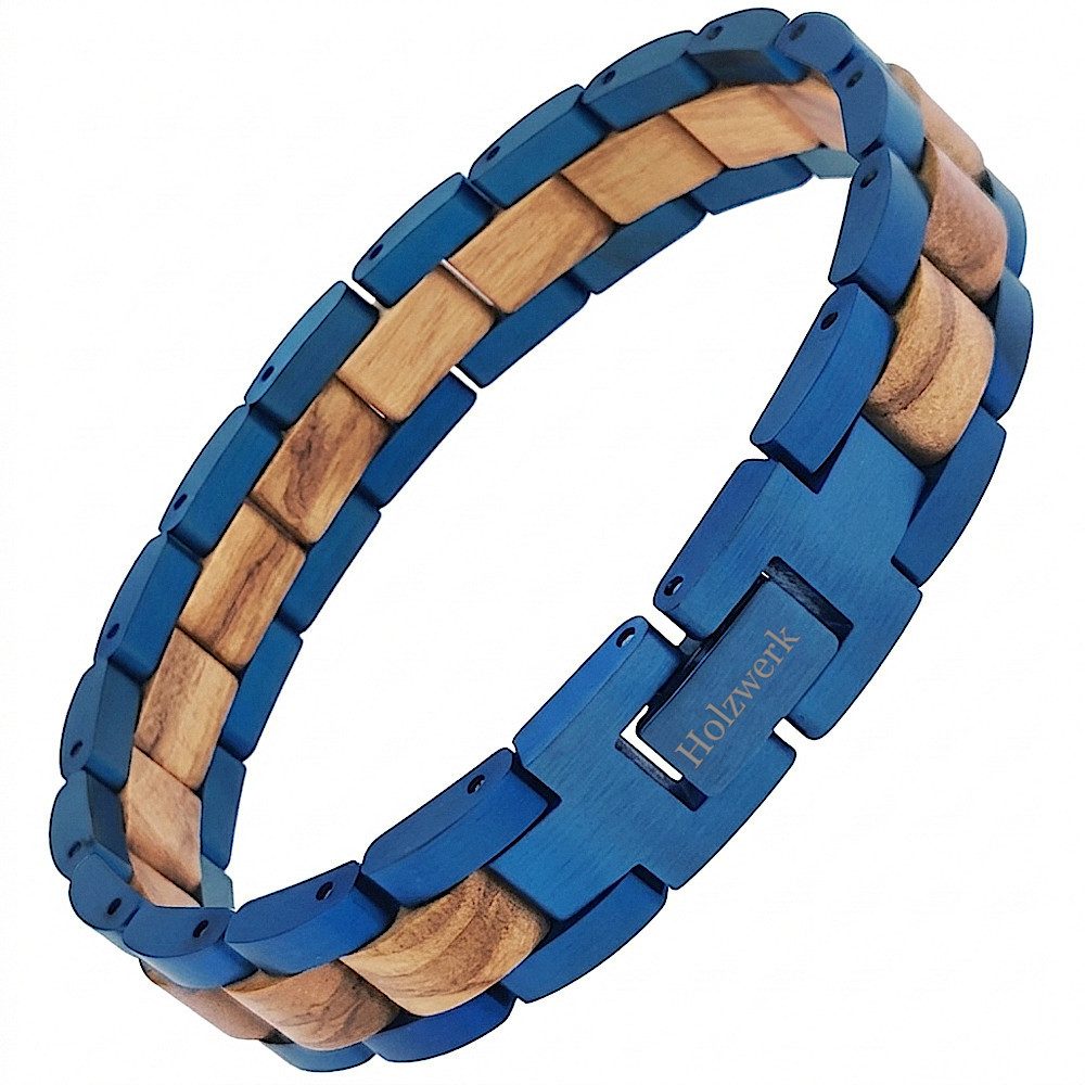 Holzwerk Edelstahlarmband Designer Holz Armband, Armkette Gliederarmband, inklusive Armbandkürzer, Holz Unikate, ideal auch als Geschenk