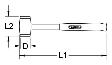 KS Tools Hammer, Schonhammer mit Schutzisolierung, Kopf Ø 25 mm