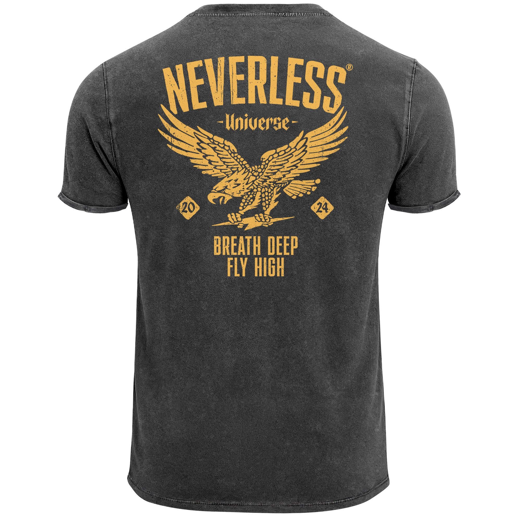 Neverless Print-Shirt Herren Vintage T-Shirt Backprint günstig online kaufen