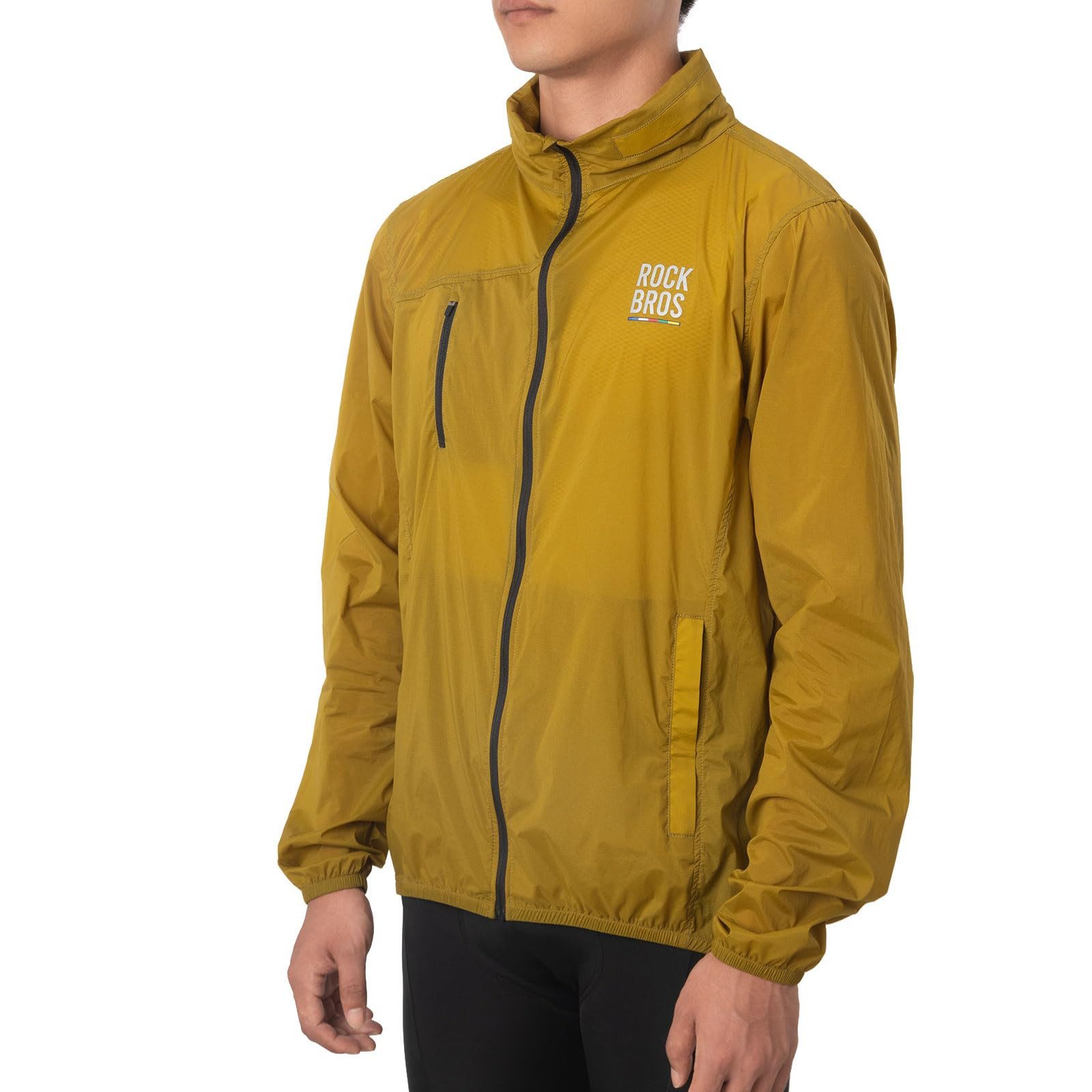 ROCKBROS Fahrradjacke Road-to-Sky Windjacke, lange Radjacke für Radfahren atmungsaktiv Reflektierende Logos