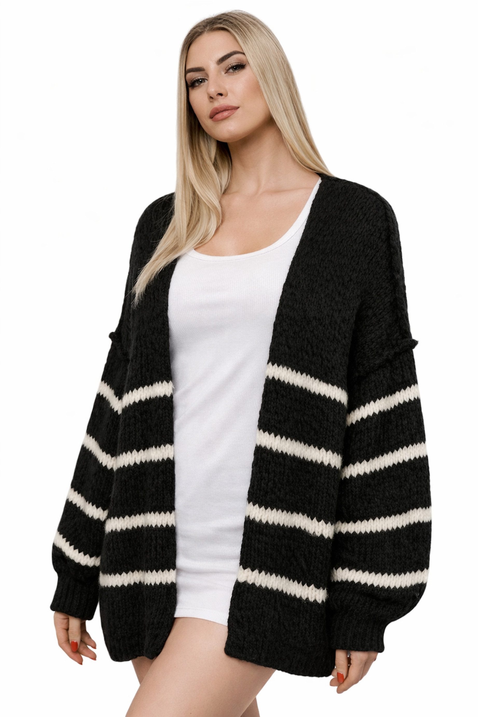 Worldclassca Cardigan Worldclassca Strickjacke Cardigan Open Front Pullover Lang Casual Neue Kollektion - Stilvolle und gemütliche Strickmode für Damen