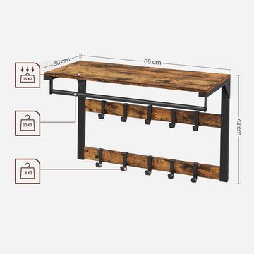 VASAGLE Garderoben-Set, 2 Set, mit Wandgarderobe, Schuhbank