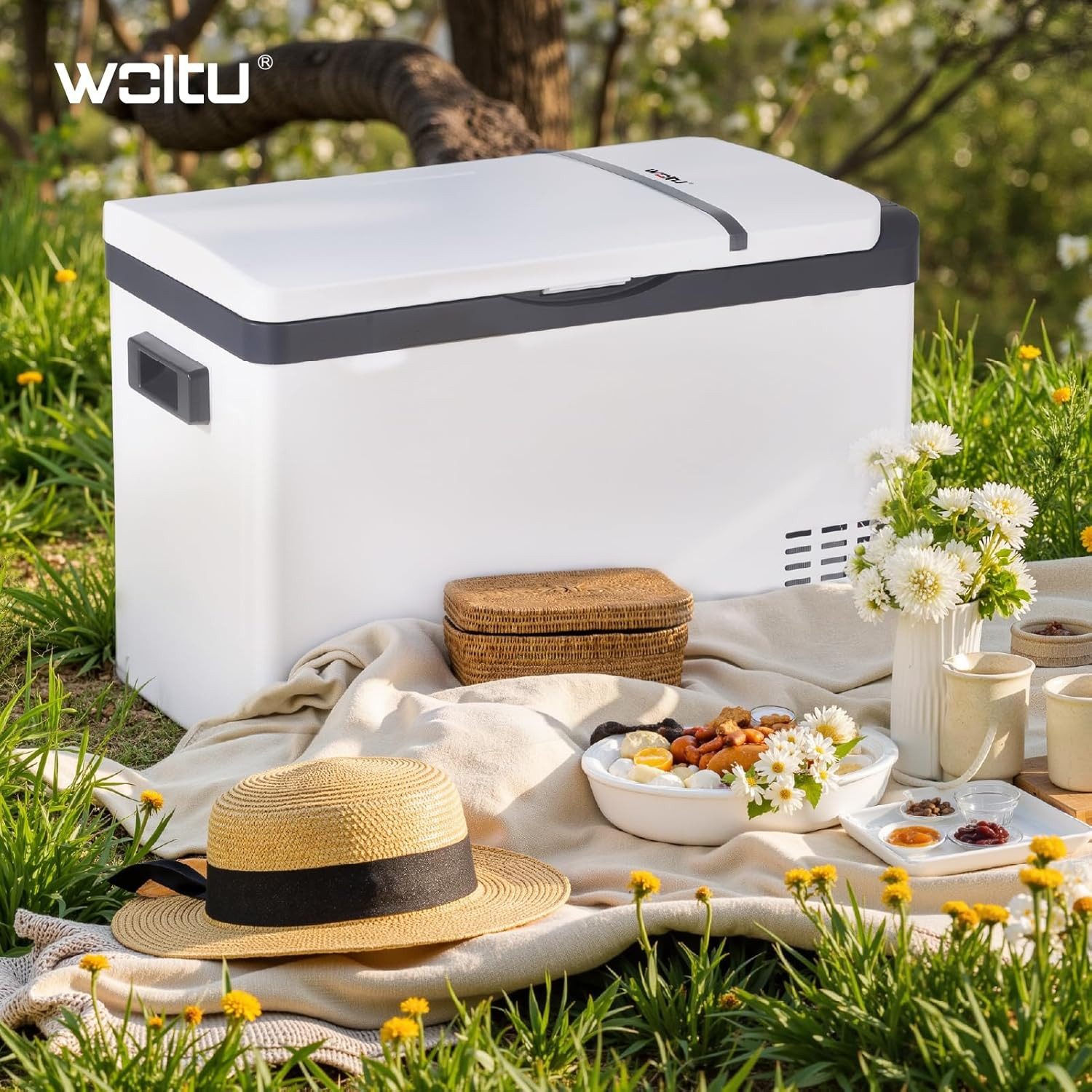 Woltu Thermobehälter, Kompressor Kühlbox Warmhaltebox 30 L, Auto & Camping