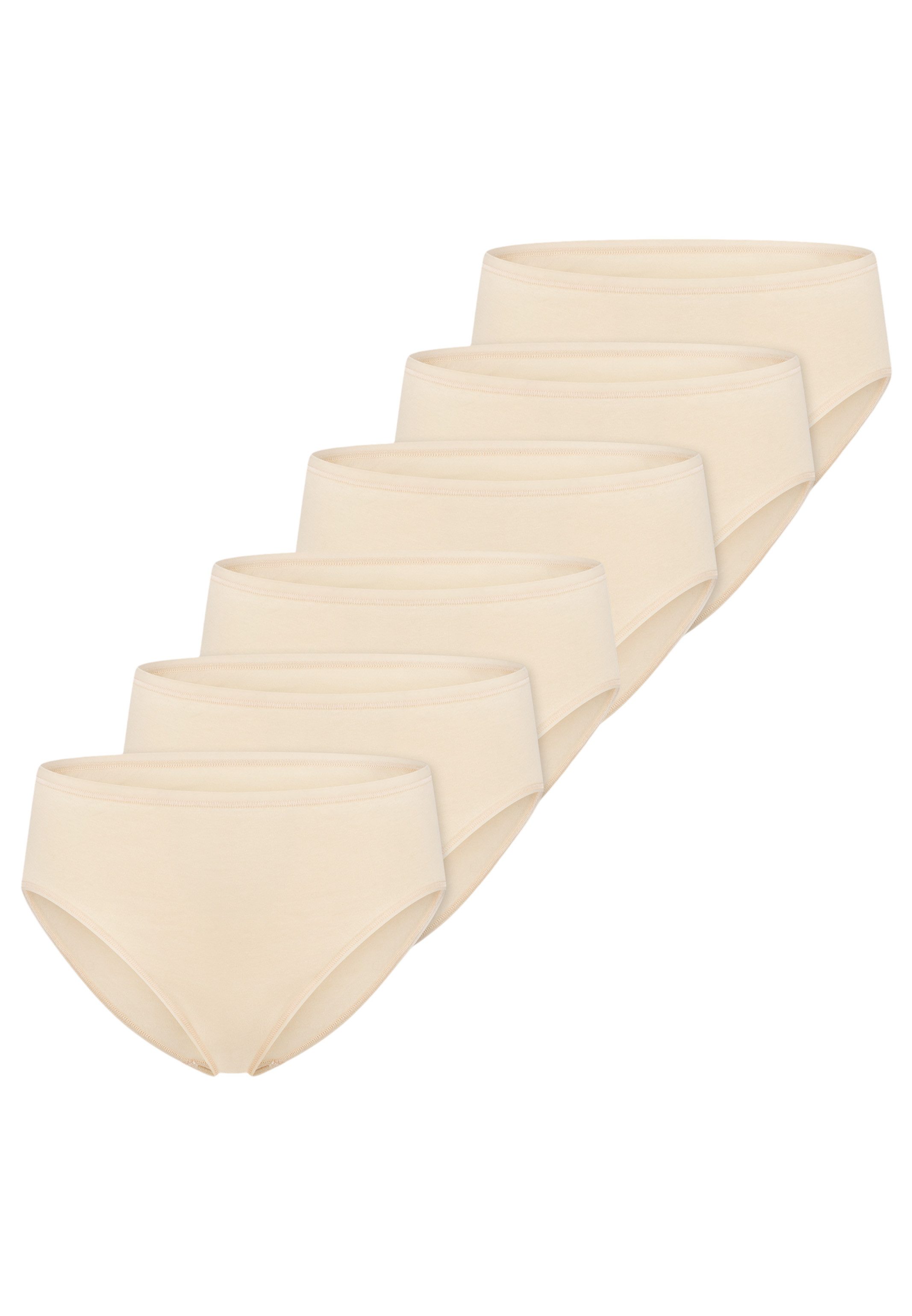 Schiesser Hüftslip 6er Pack Essentials Cotton (Spar-Set, 6-St) Slip - Baumwolle - Atmungsaktiv - Optimale Passform