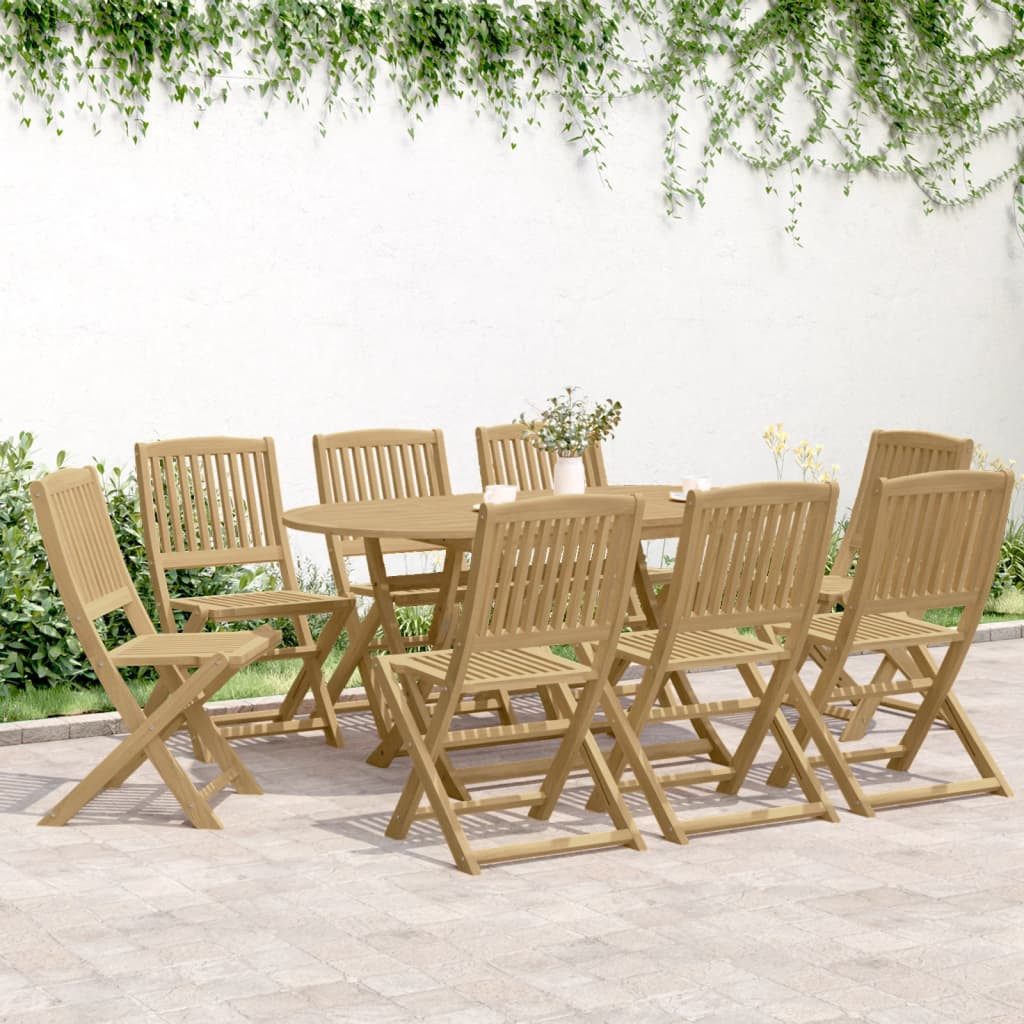 vidaXL Garten-Essgruppe 9-tlg. Garten-Essgruppe Massivholz, (9-tlg) günstig online kaufen