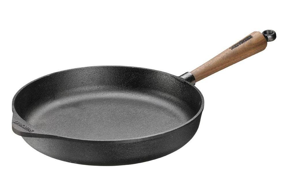Skeppshult Schmorpfanne Griff aus Walnuss Holz, Gusseisen (1-tlg), unbeschichtetes Gusseisen, Ø 28 cm, Induktion
