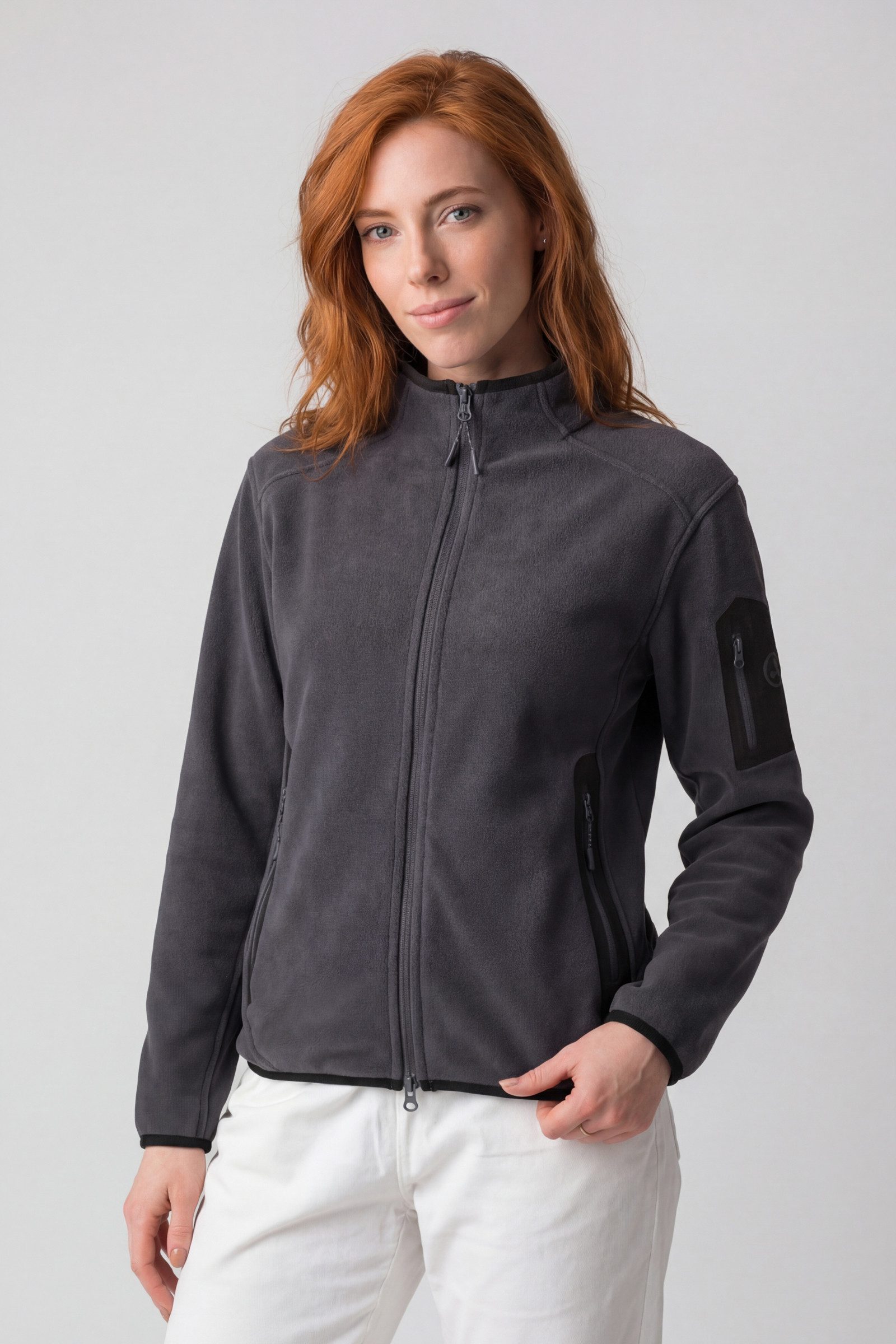 Alife & Kickin Fleecejacke Damen SagaAK F Fleecejacke, Jacke mit Rei§verschlusstasche am €rmel und Stehkragen