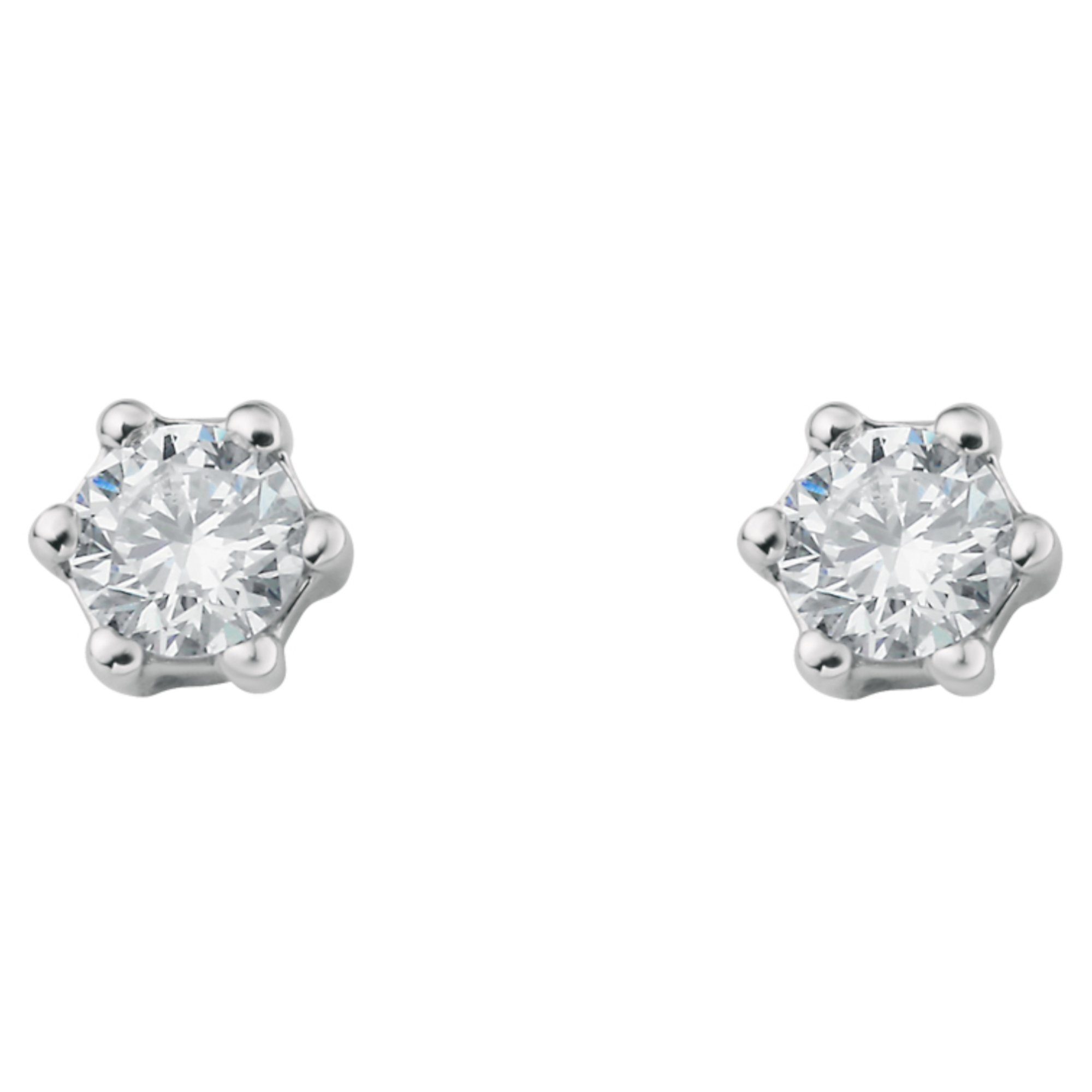 Paar Brillant Platin, Damen Platin ELEMENT aus Ohrringe 0.1 Ohrhänger ct 950 Schmuck ONE Diamant Ohrstecker