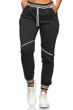 L.gonline Jogginghose Jogginghose Damen lang, Sweat Hose aus 100% Baumwolle, gemütliche (Sweatpants, 1-tlg) Fitness Freizeit Casual