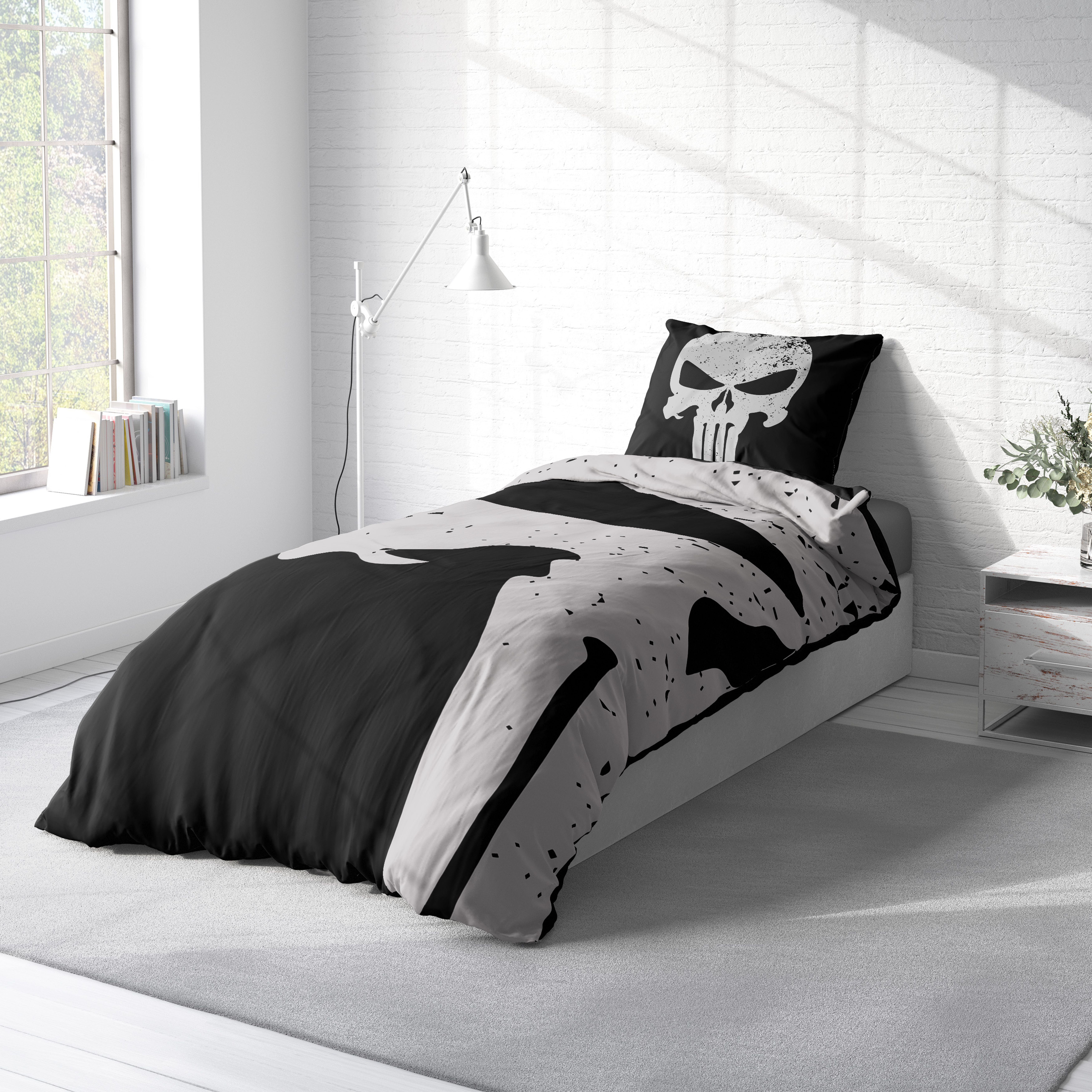 One Home Bettwäsche Skull, Mikrofaser, 2 teilig, Totenkopf Muster