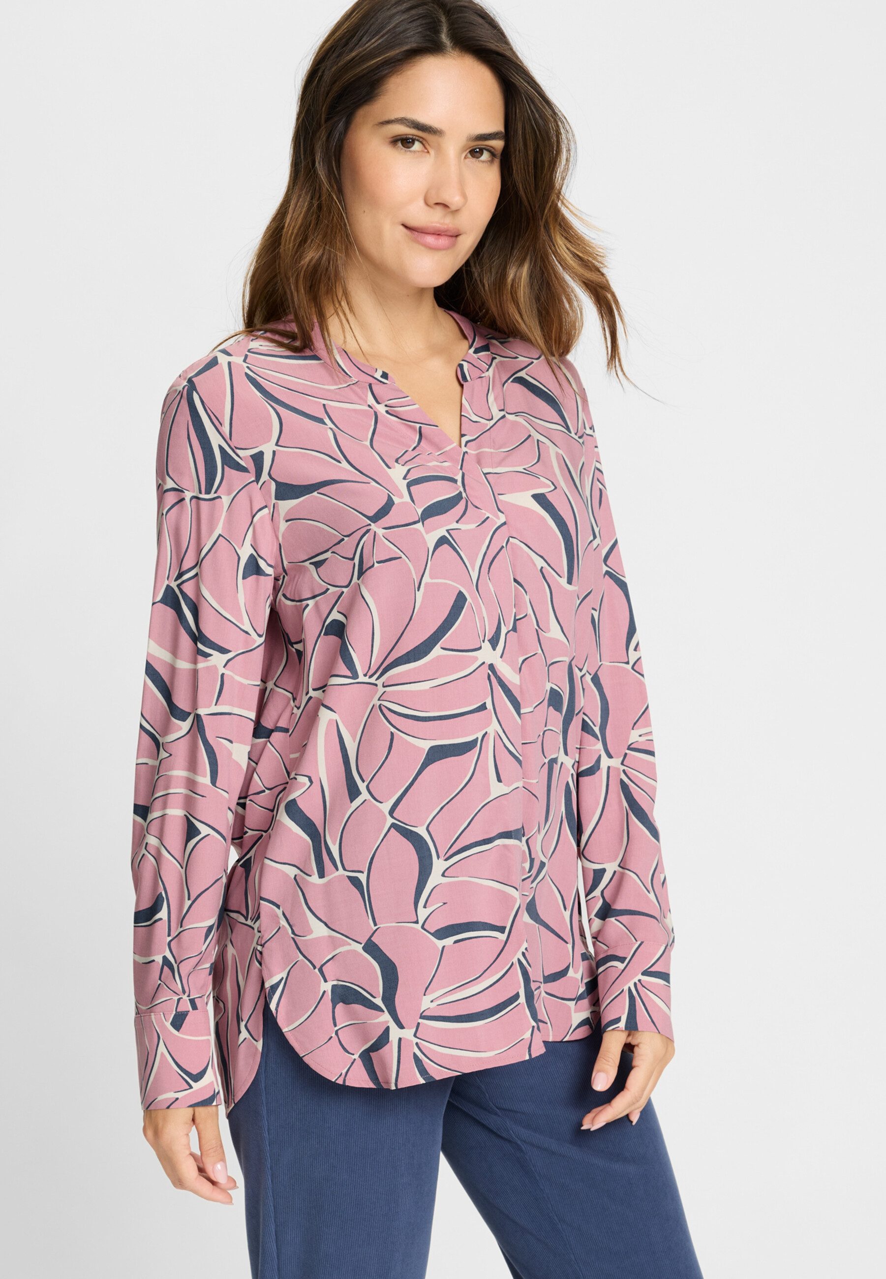 Olsen Hemdbluse Bluse mit Allover-Print