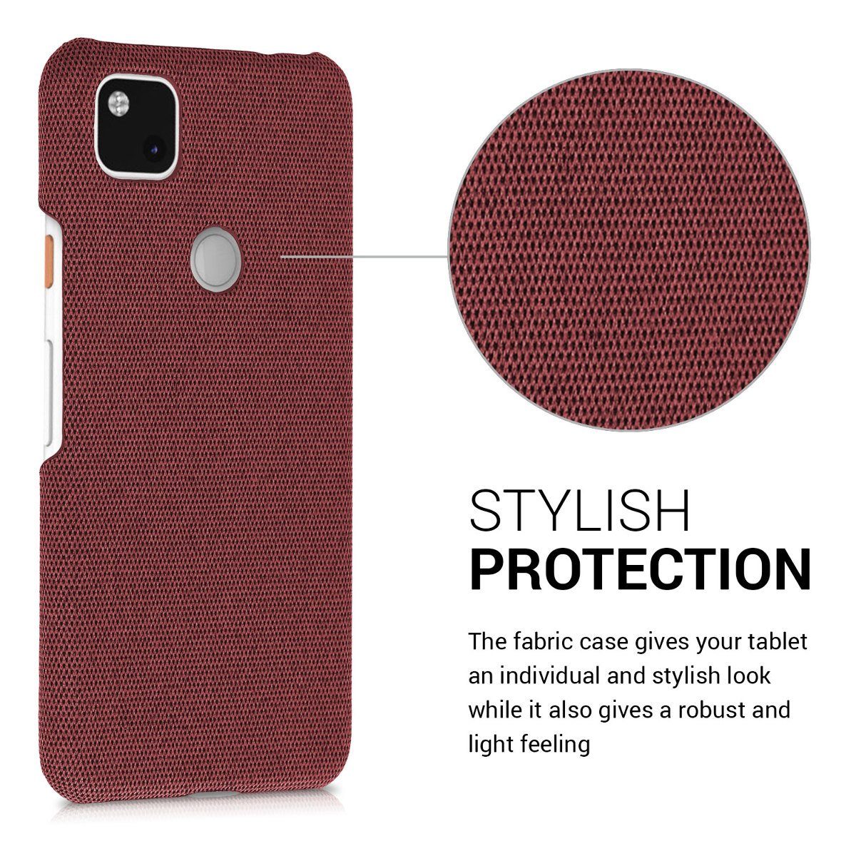 kwmobile Handyhülle kwmobile Schutzhülle kompatibel mit Google Pixel 4a - Hülle - Stoff, Hülle für Google Pixel 4a - Stoff Cover Case im Design