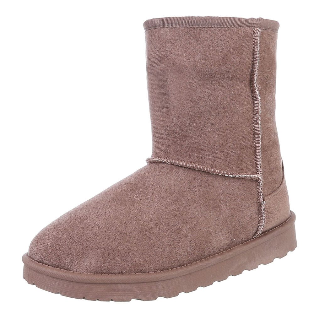 Ital-Design Damen Snowboots Freizeit Snowboots (88460390) Flach Flache Stiefeletten in Hellbraun