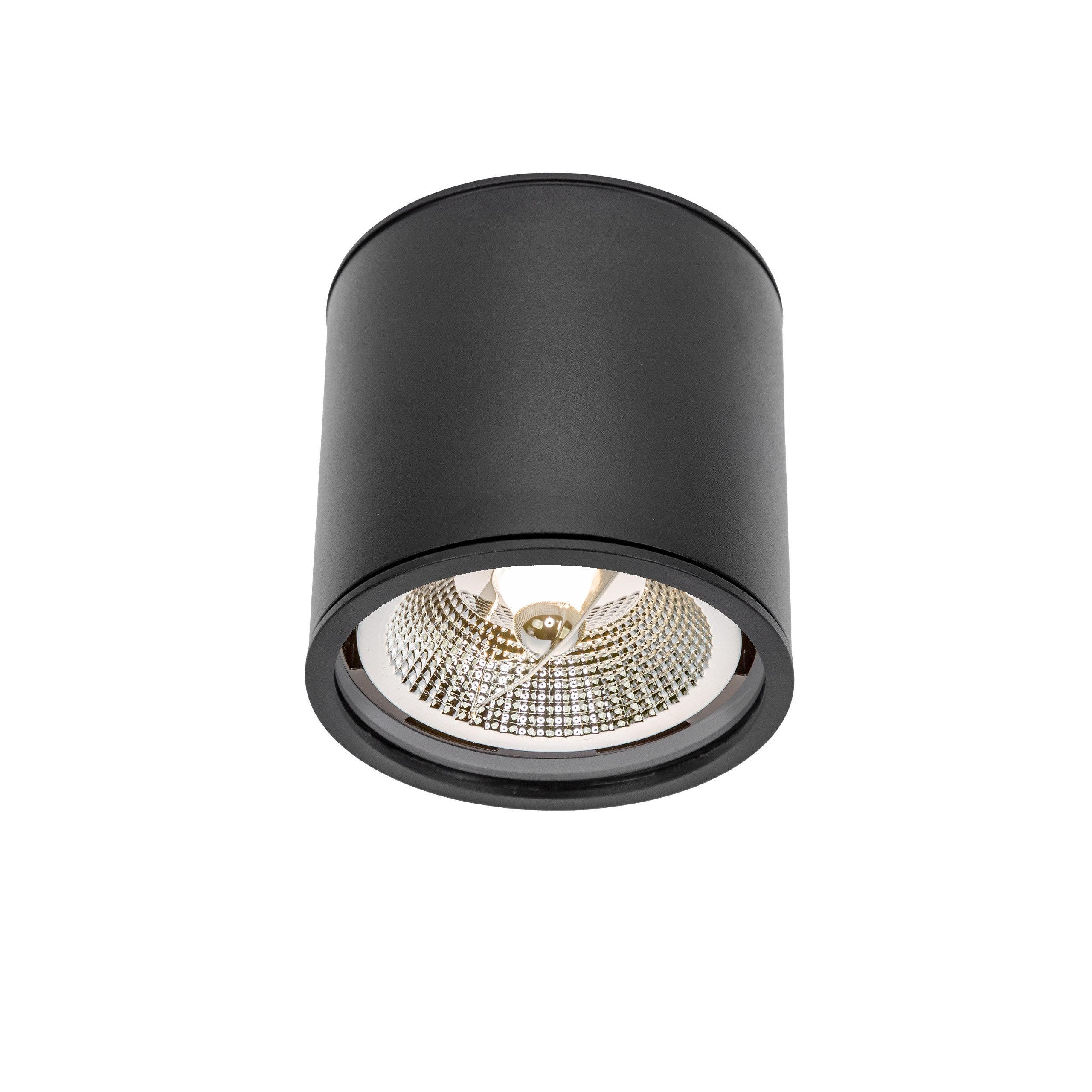 Spectrum Aufbauleuchte LED Chloe GU10 AR111 Aufbauleuchte schwarz Decke IP65 max. 12W rund, Kein Leuchtmittel enthalten, Hohe Schutzart IP65, Wetterfest, Wasserfest, Staubfest