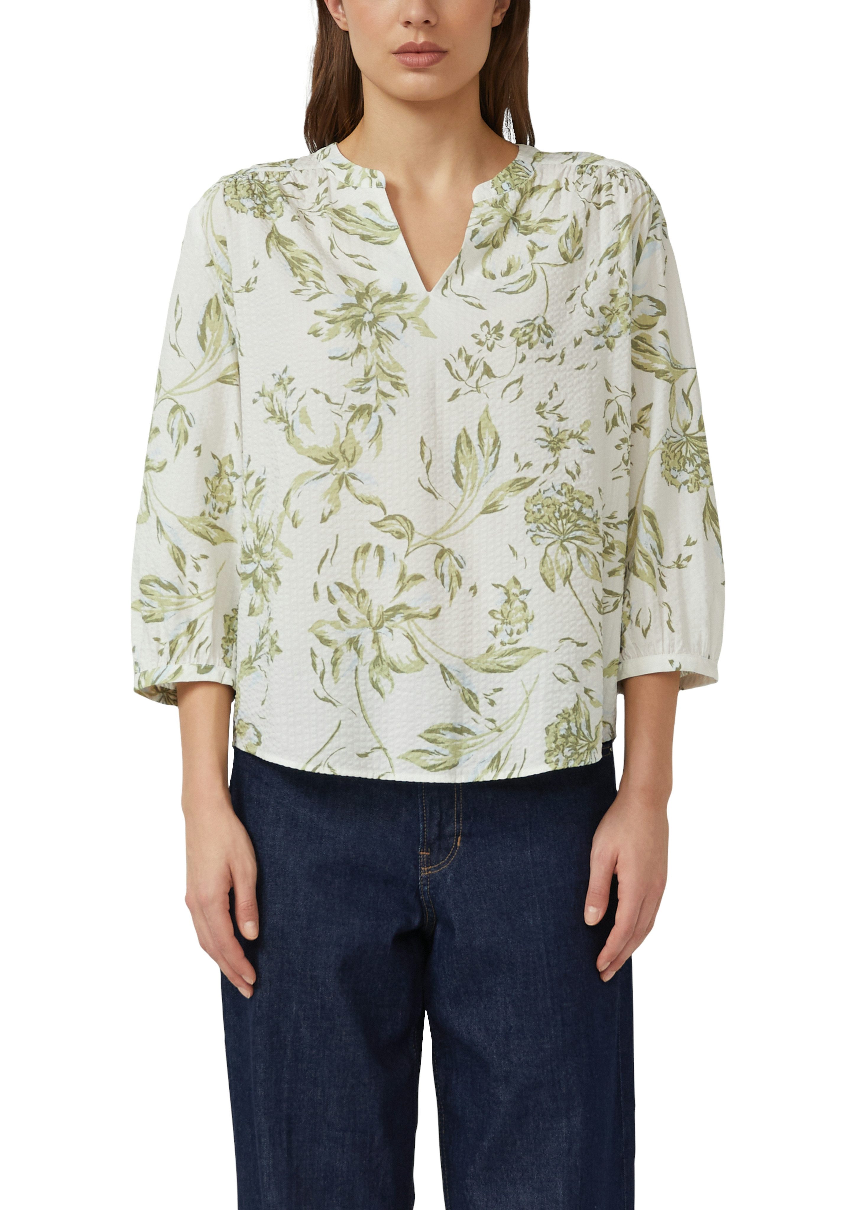 s.Oliver Druckbluse 3/4-Arm-Bluse mit Splitneck