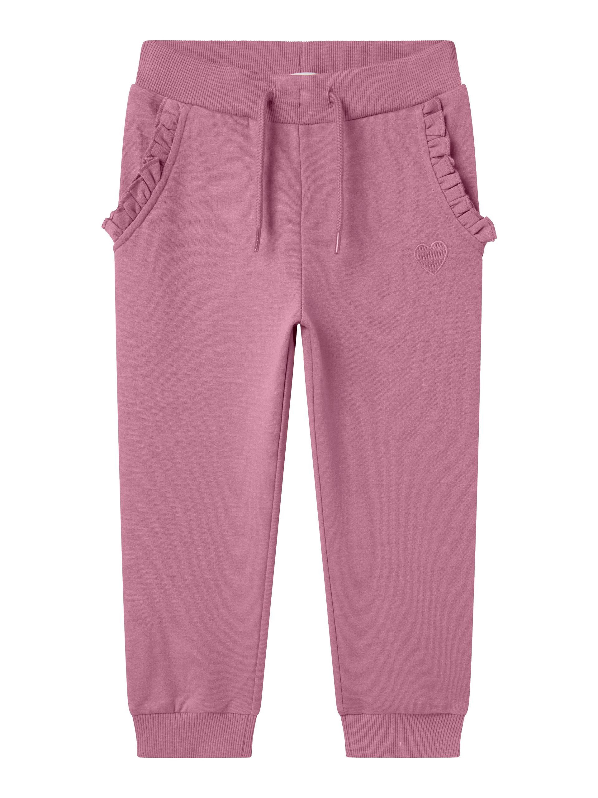 Name It Sweathose NMFVIMA SWE PANT BRU NOOS mit süßem Rüschendetail