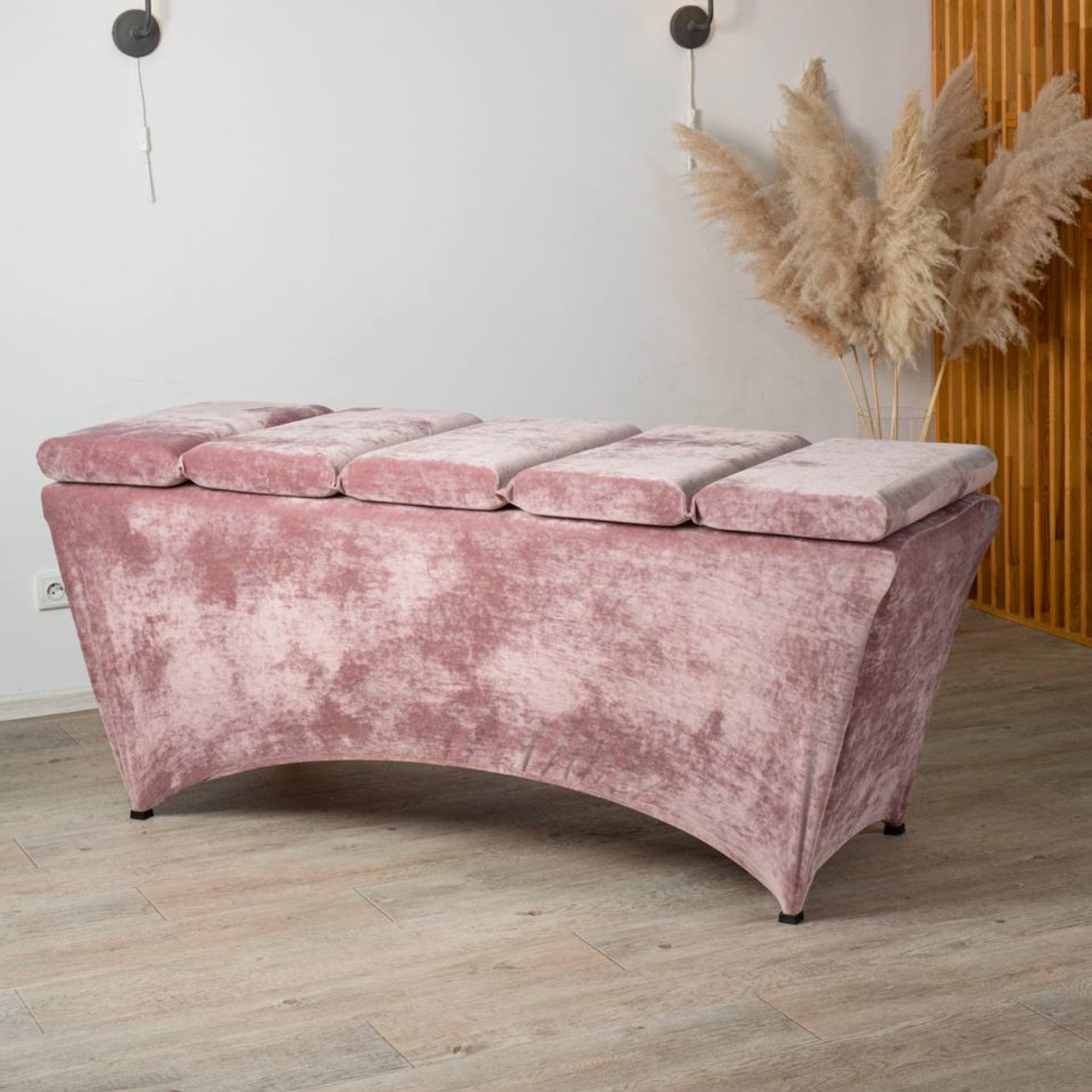 STM Company Massageliege 5-Teilige Matratze mit Memory Schaum für Massageliege, Kosmetikliege (180x60 / 190x70 cm, mit Veloursbezug), Sectional Topperfür Wimpernverlängerungen, PMU