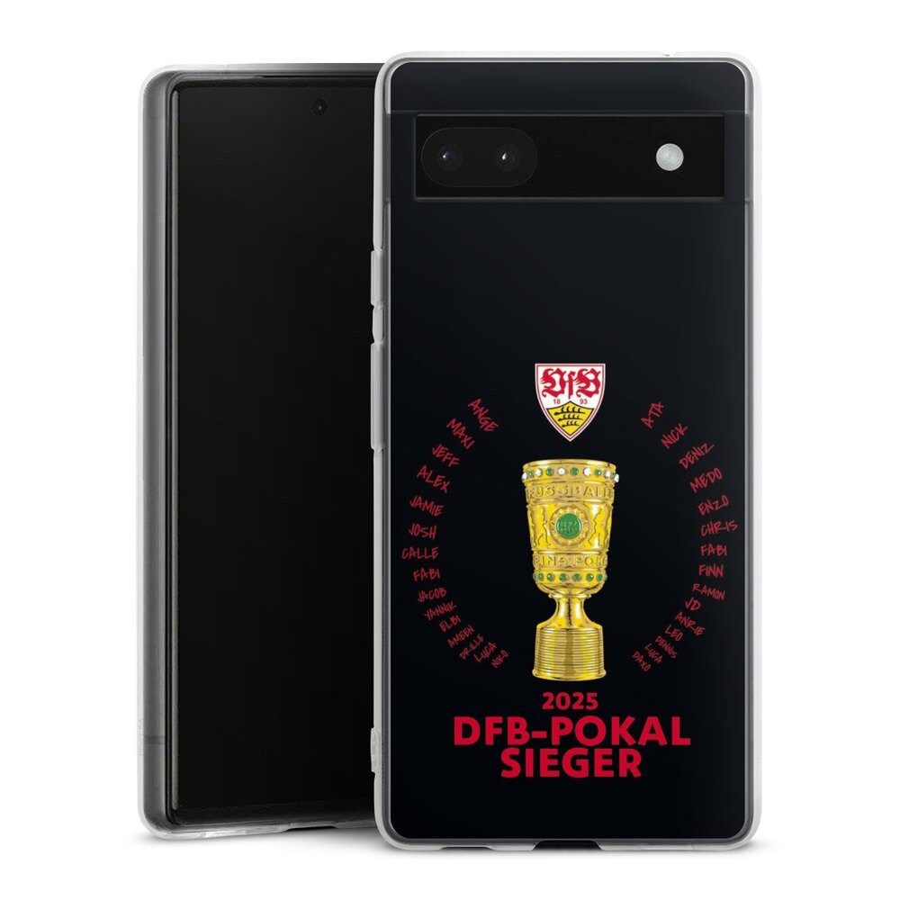 DeinDesign Handyhülle VfB Stuttgart Pokal Offizielles Lizenzprodukt, Google Pixel 6a Silikon Hülle Bumper Case Handy Schutzhülle