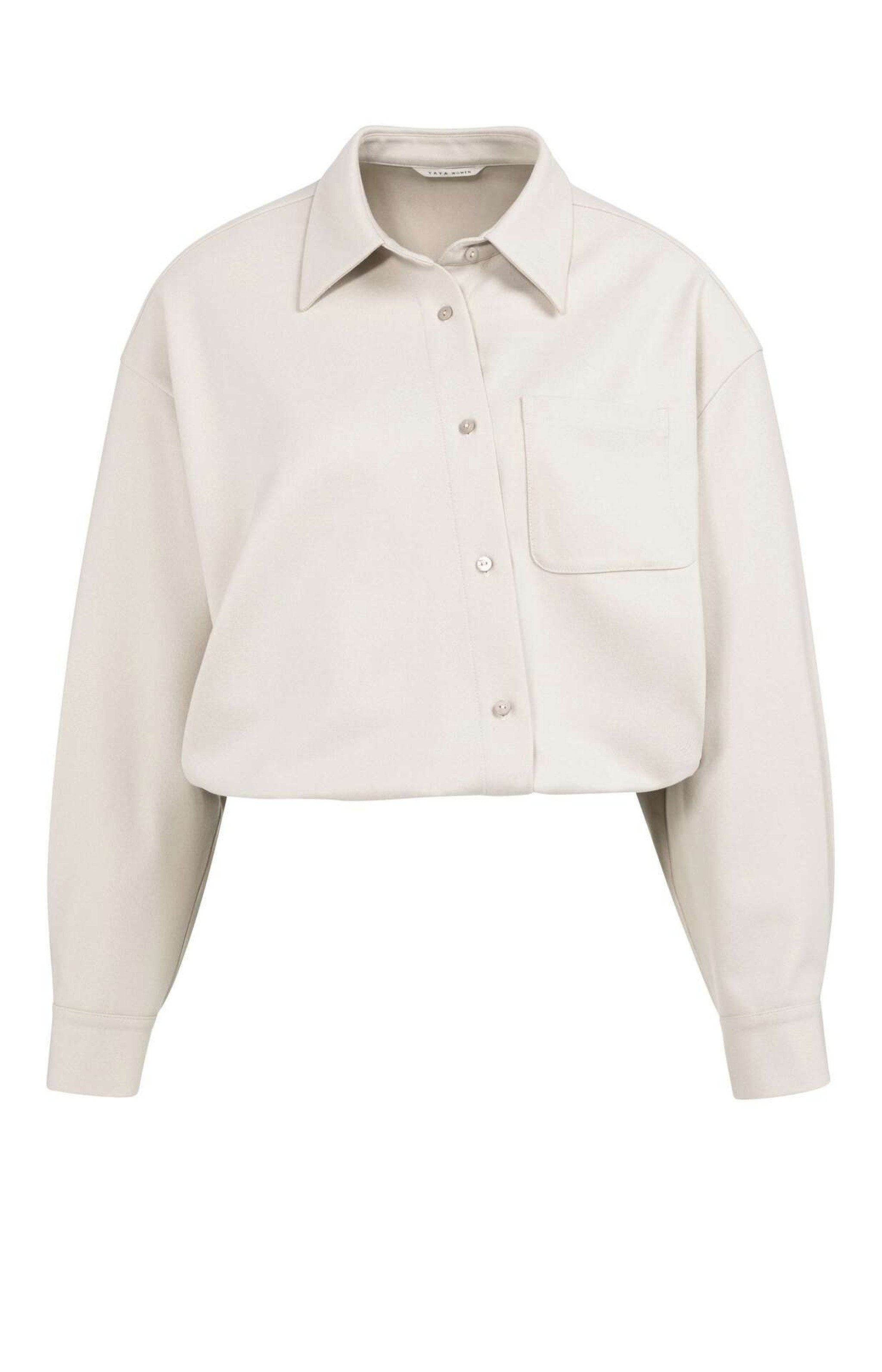 YAYA Kurzarmbluse Bluse mit asymmetrischer Knopfleiste und elastischem Saum