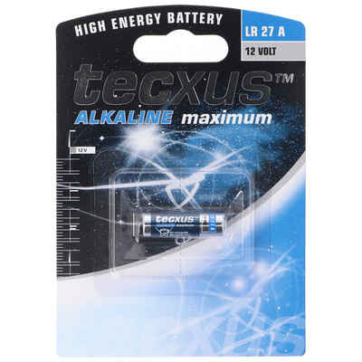 tecxus LR27 A Alkaline Batterie L828, 12 Volt, Abmessungen 28,8 x 8 mm Batterie, (12,0 V)