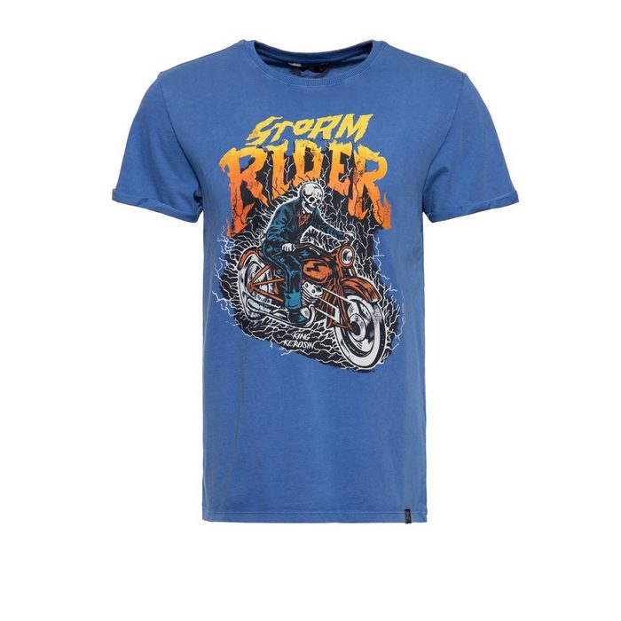 KingKerosin T-Shirt Storm Rider Acid Wash mit Print