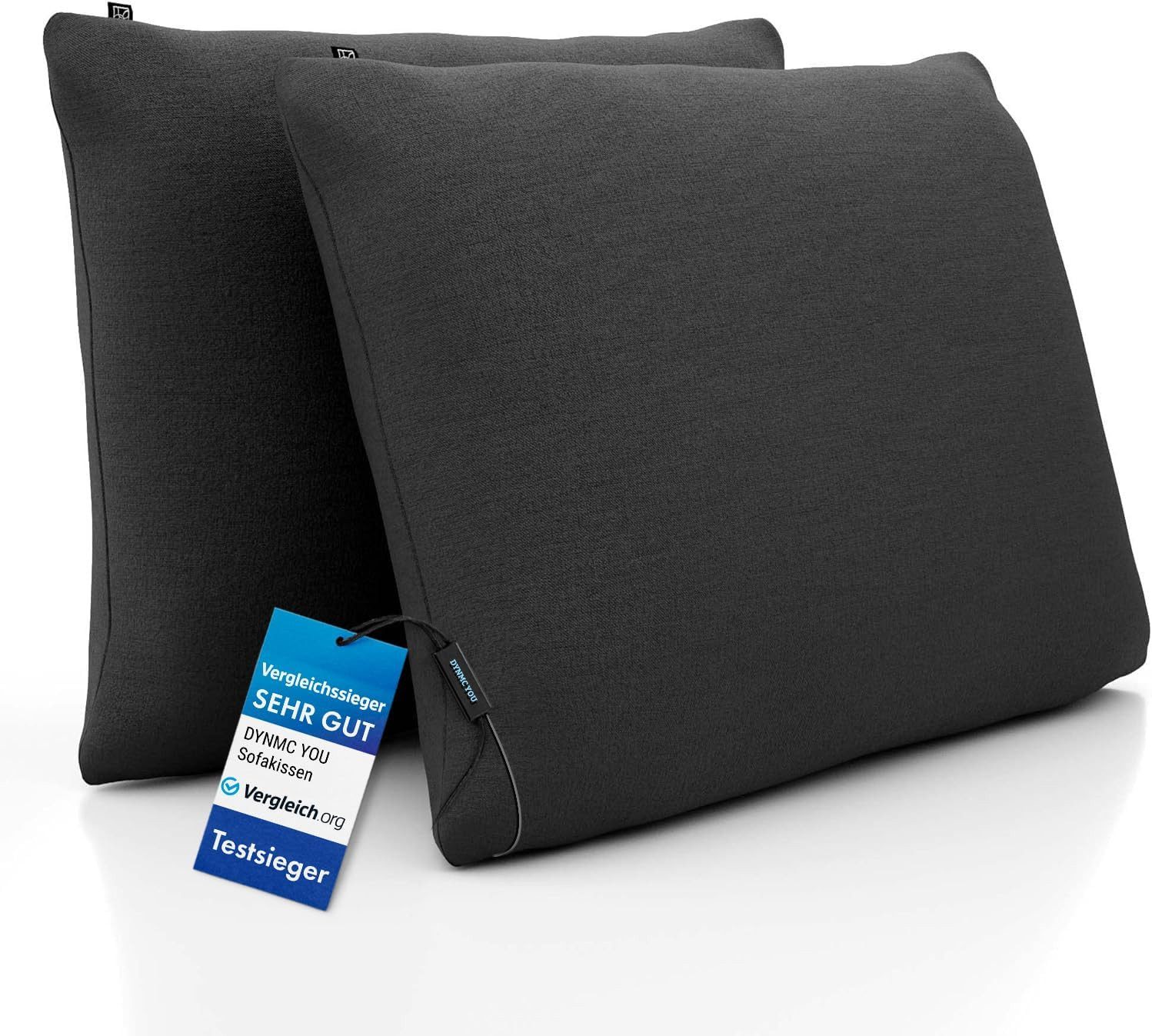 DYNMC you Sofakissen mit Füllung und Bezug - 2er Set mit Viel Füllung, Rückenkissen mit Baumwoll-Bezug - Bequeme Декоративные подушки