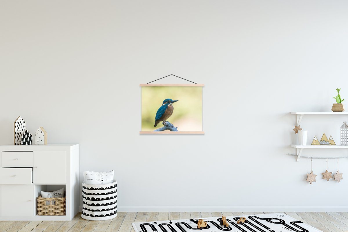 für Zweig Bilderleiste, Magnetisch St), Posterleiste, - Eisvogel - MuchoWow Textilposter (1 Vogel, Poster Wohnzimmer,