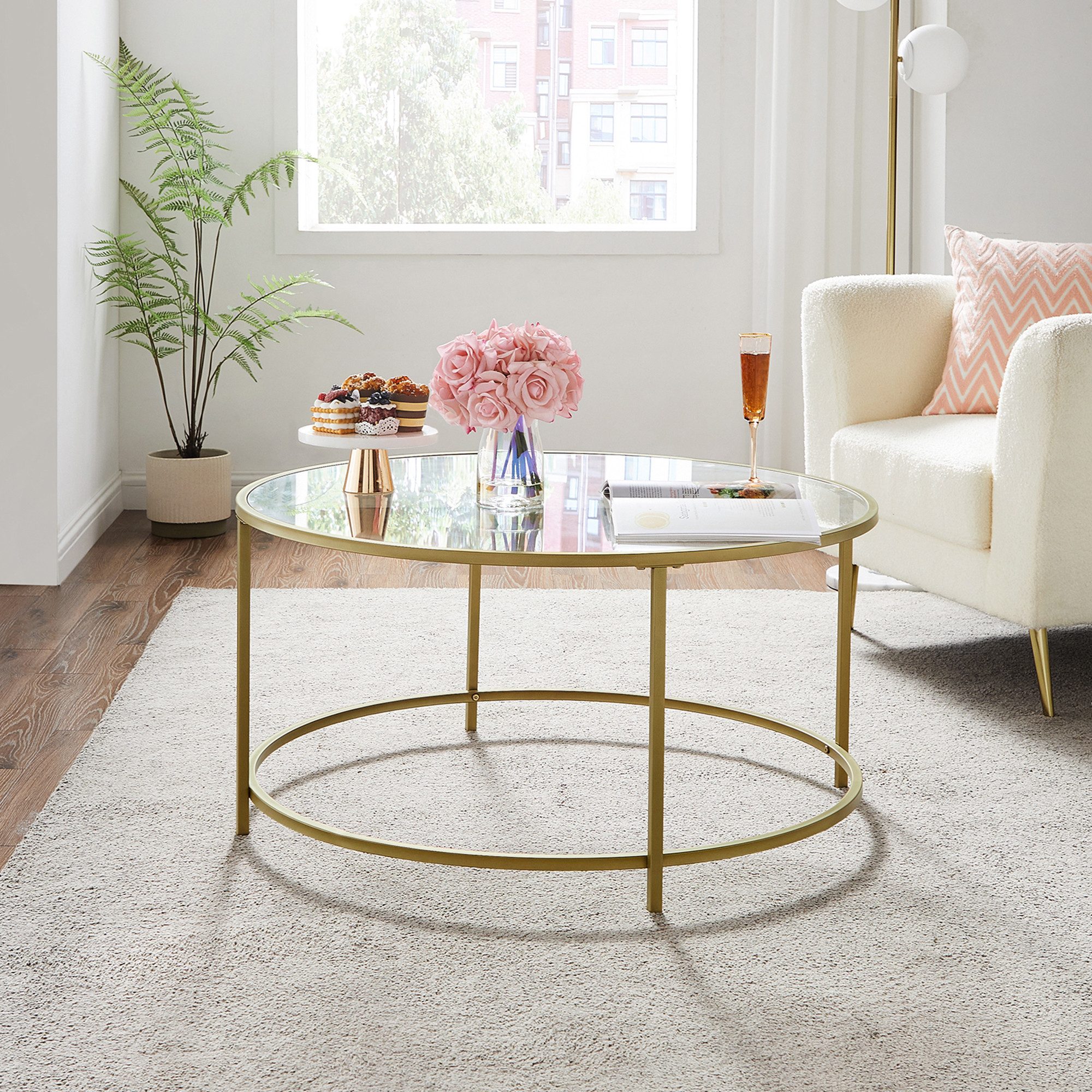 VASAGLE Couchtisch, Beistelltisch für Wohnzimmer, Ø günstig online kaufen