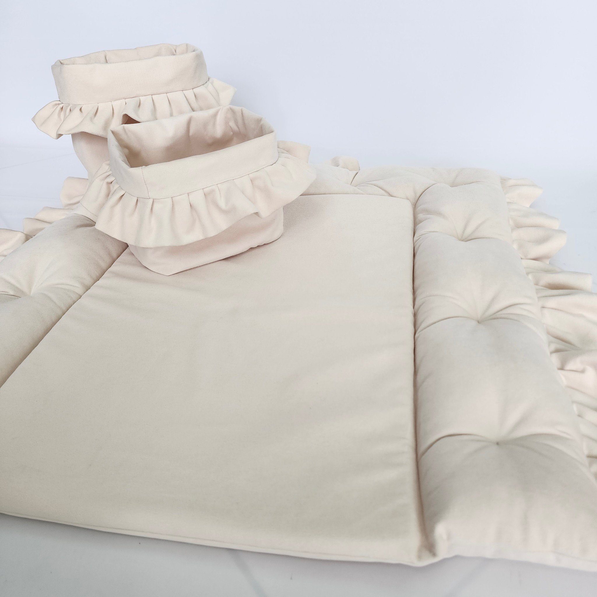 Baby Fancyroom Wickelauflage Samt Wickelauflage mit Rüschen Wickelunterlage günstig online kaufen