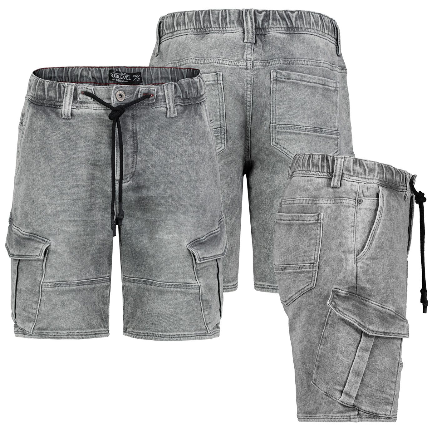 SUBLEVEL Shorts Herren Jogging Shorts Freizeit Bermuda kurze Hose Jeans Swe günstig online kaufen