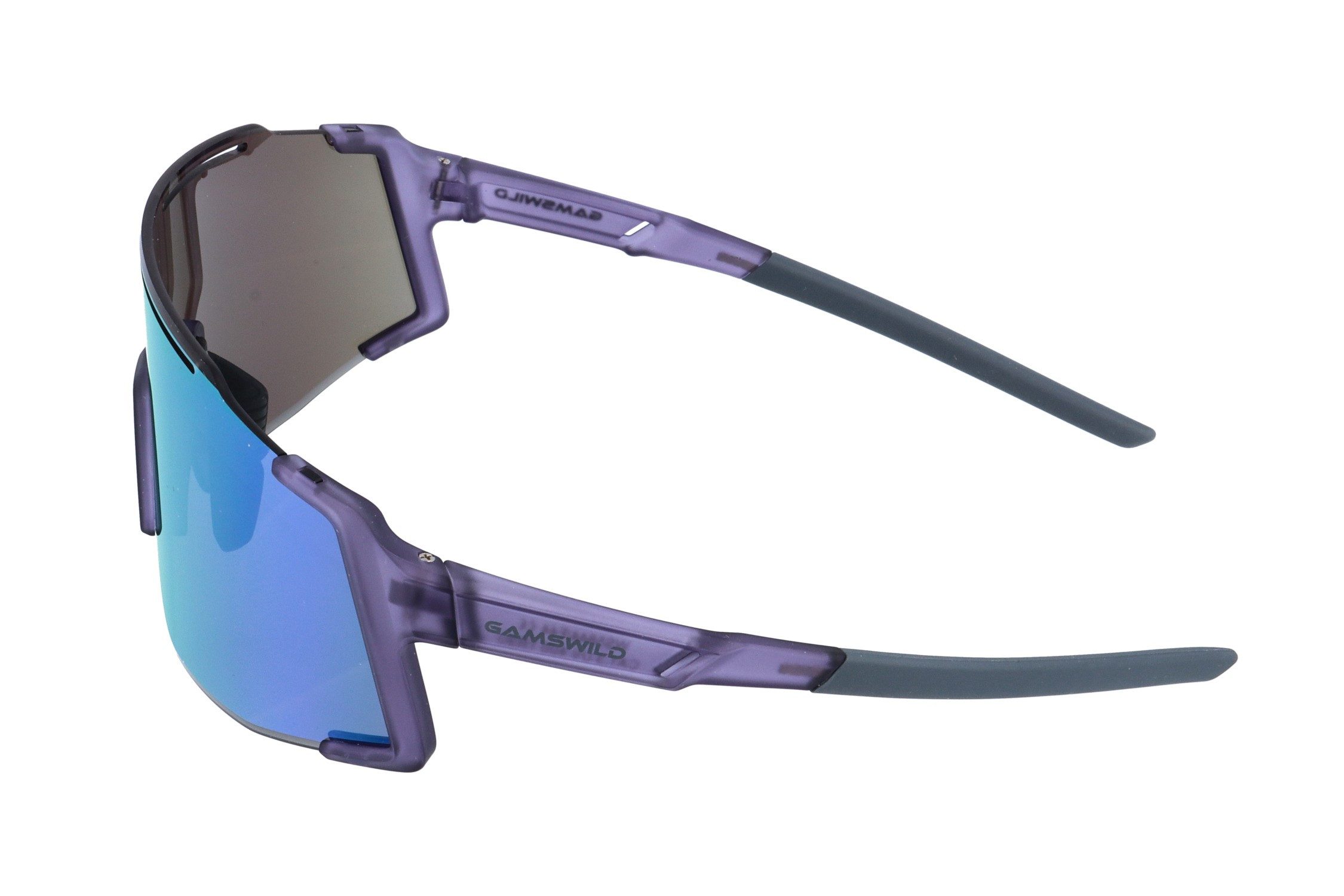 Gamswild Monoscheibensonnenbrille UV400 Sonnenbrille Skibrille Fahrradbrille eng anliegend Sportbrille WS5844 Damen, Herren, beere, grün, grau