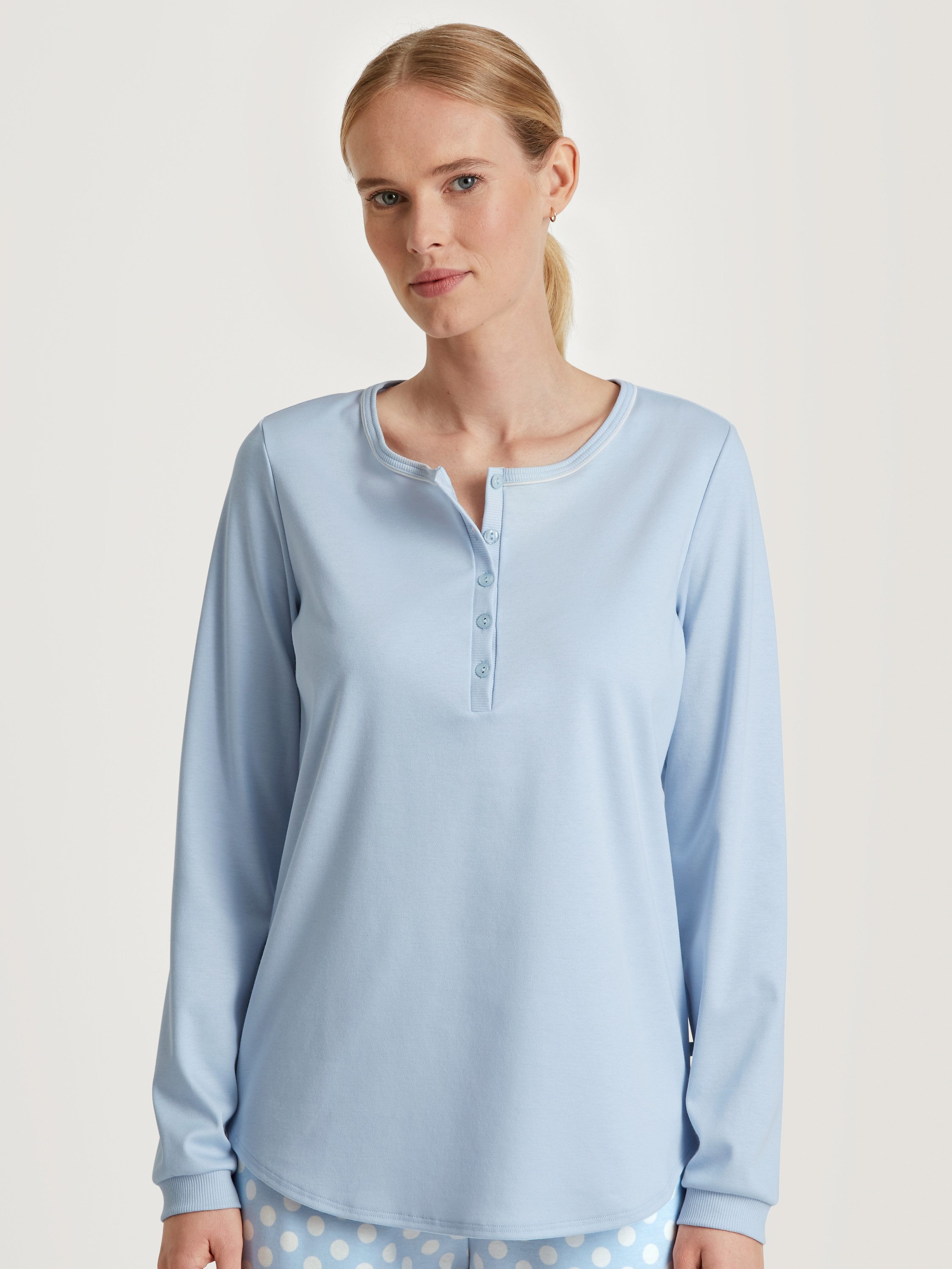 CALIDA Langarmshirt Favourites Cats Damen (1-tlg) aus 100% dicker Baumwolle