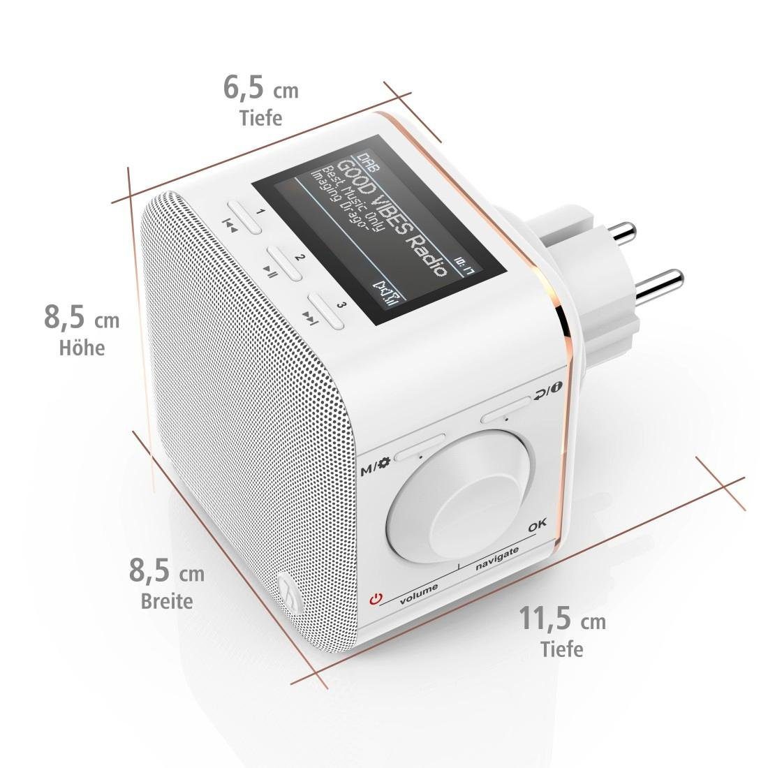 Bluetooth/FM Hama Digitalradio DAB Radio (DAB) DR40BT-PlugIn Steckdose, Steckdosenradio, f.