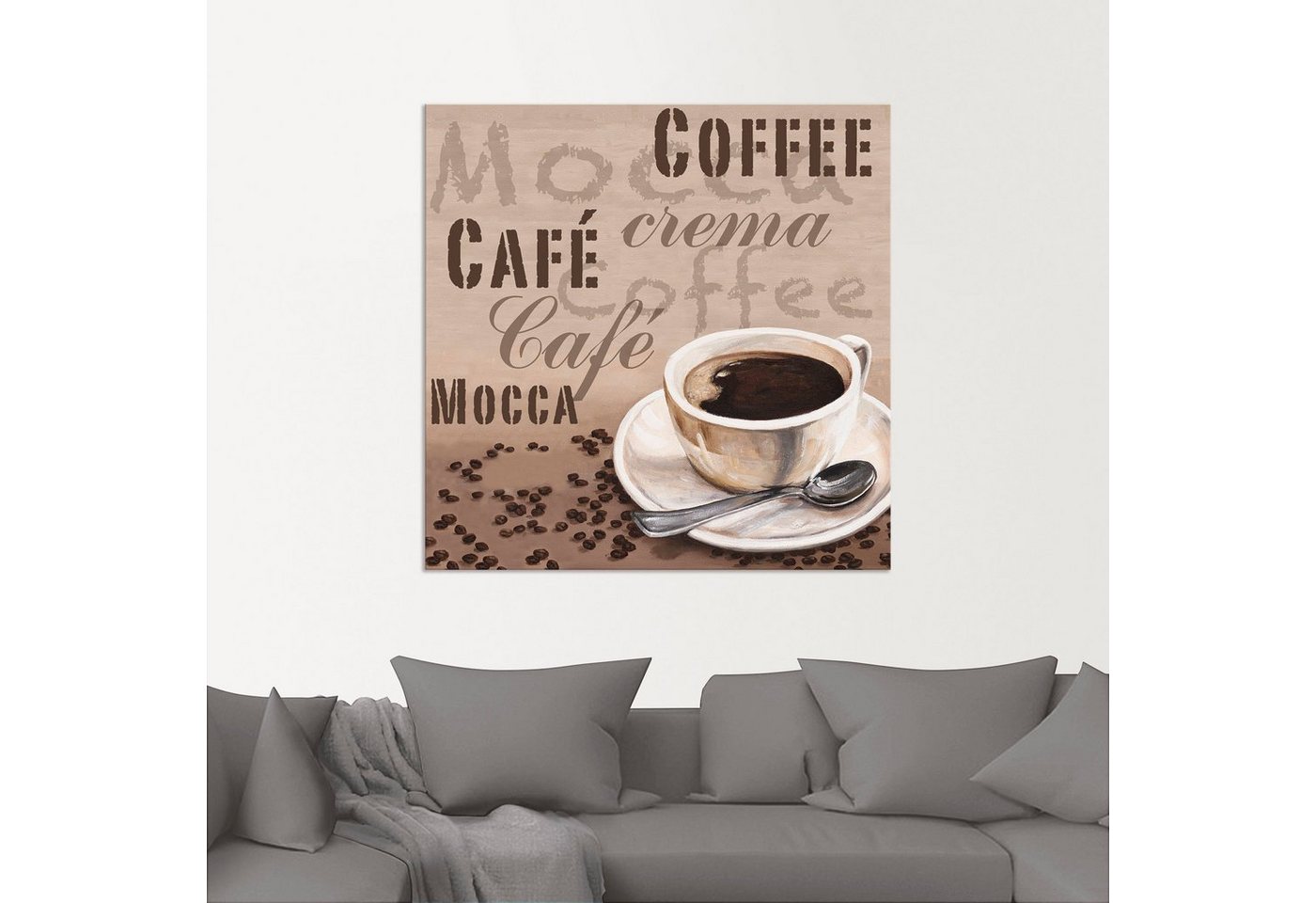 Artland Wandbild »Mocca - Kaffee«, Getränke (1 Stück), in vielen Größen & Produktarten - Alubild / Outdoorbild für den Außenbereich, Leinwandbild, Poster, Wandaufkleber / Wandtattoo auch für Badezimmer geeignet-HomeTrends