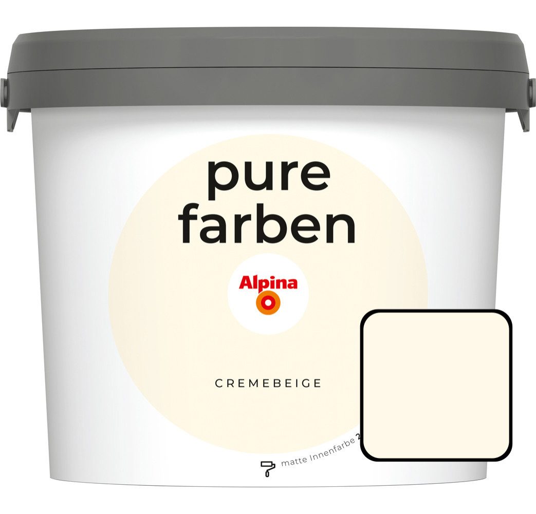 Alpina Wandfarbe Alpina Pure Farben Wandfarbe cremebeige 2,5 L
